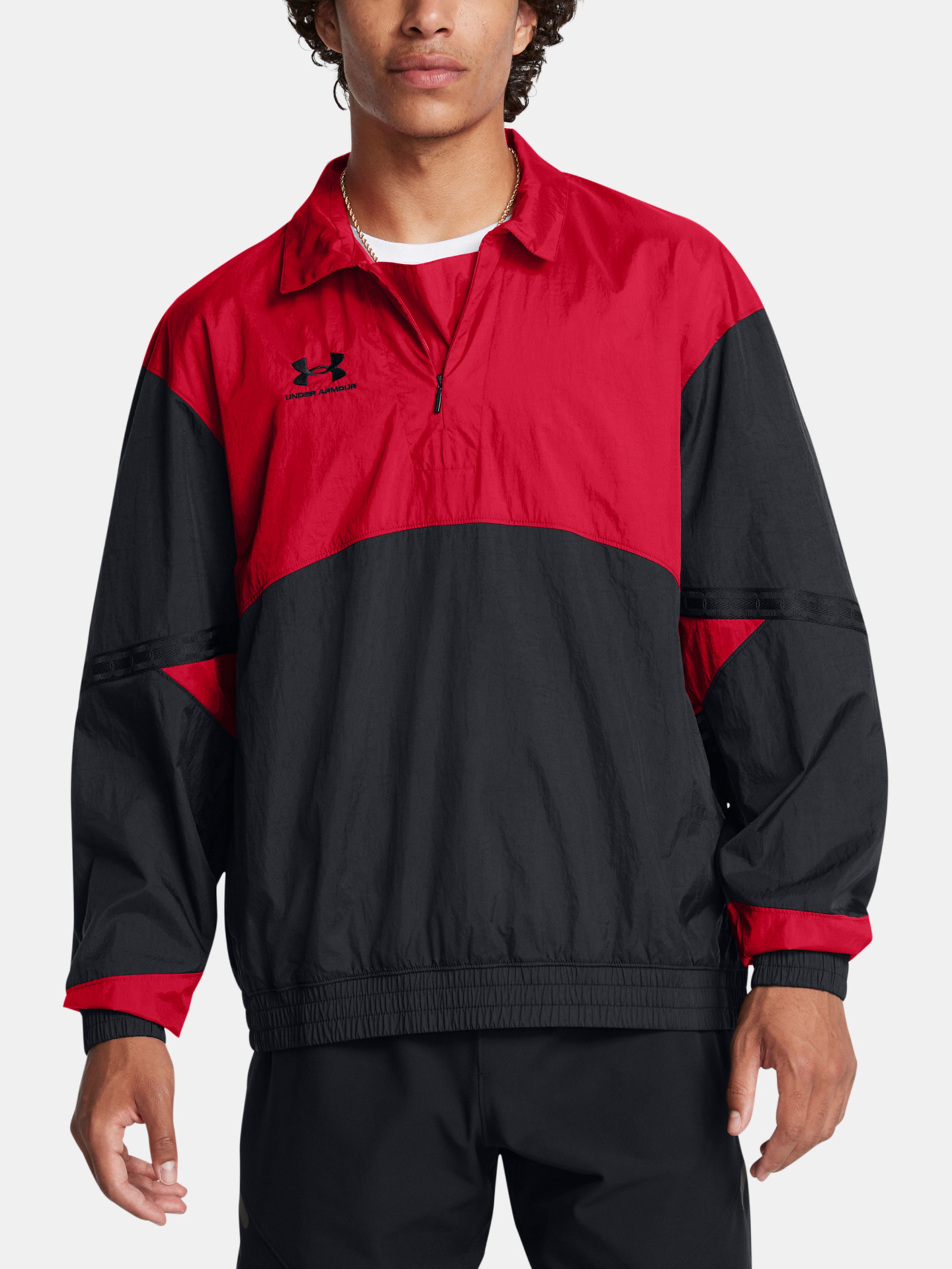 Pánska bunda Under Armour UA M's 96 Terrace Drill Top-RED