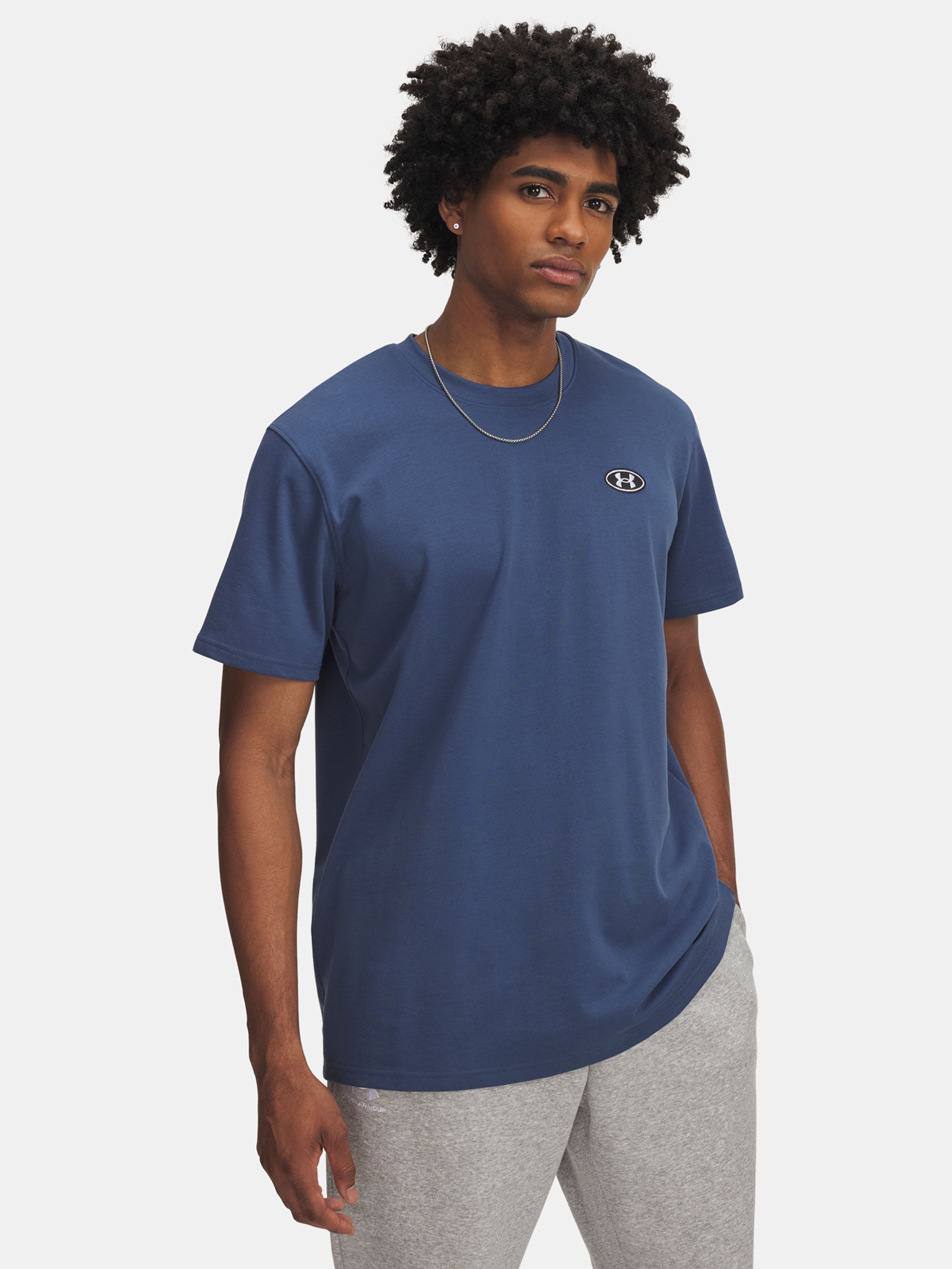 Férfi póló Under Armour UA HW LC PATCH SS-BLU