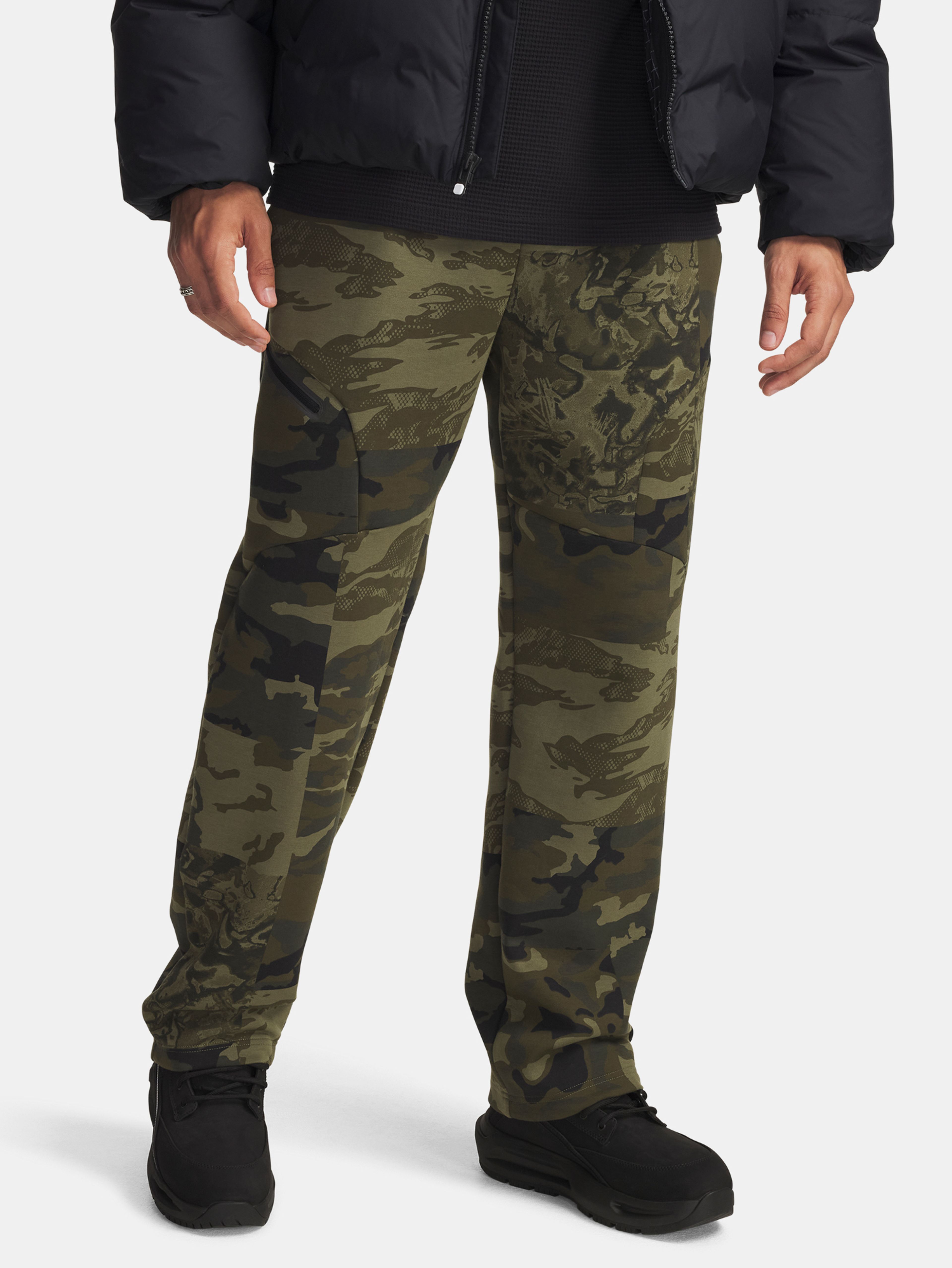 Vyriškos sportinės kelnės Under Armour UA Unstoppable Flc Camo Pnt-GRN