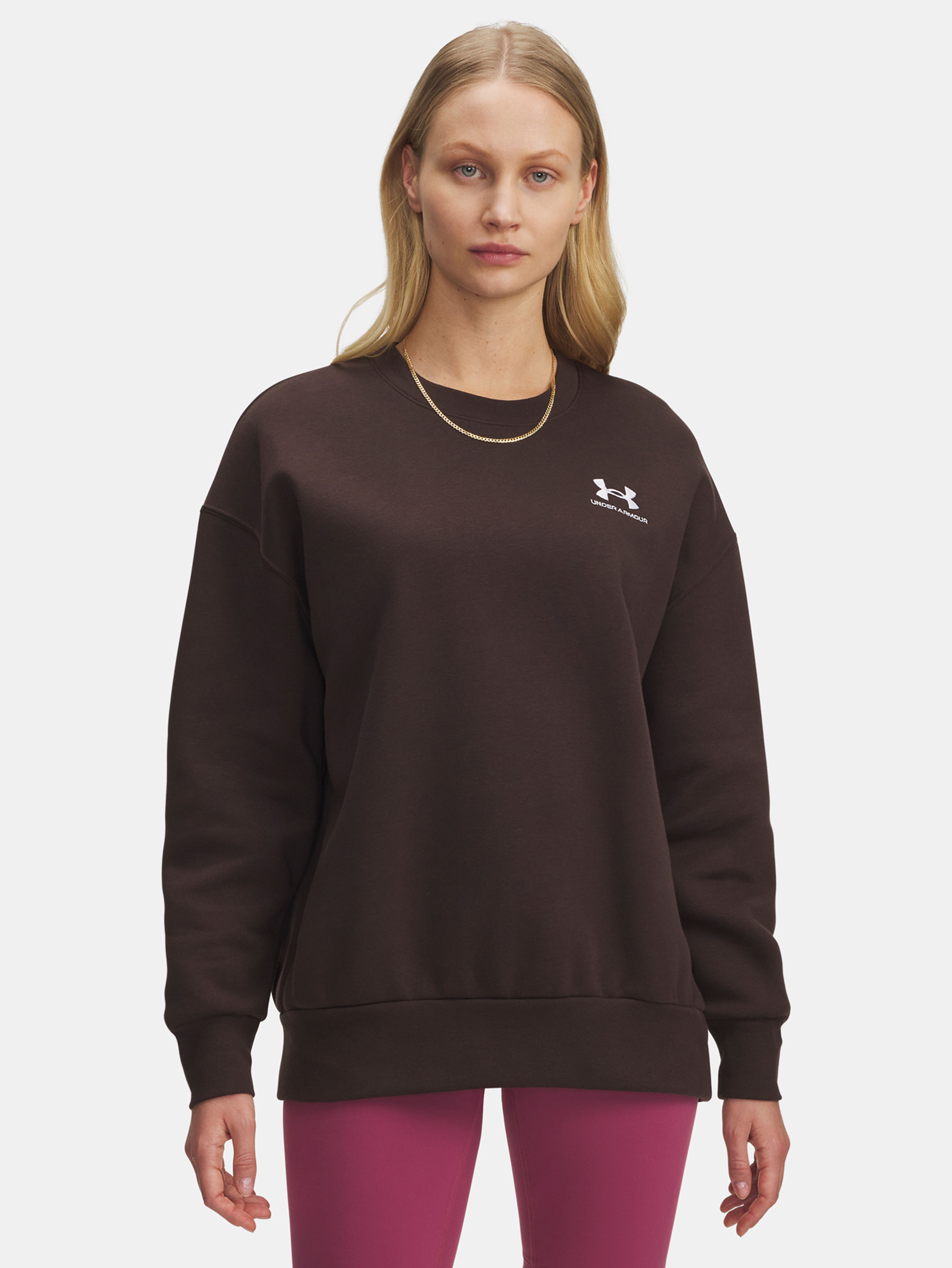 Moteriškas bliuzonas Under Armour UA Icon Fleece OS Crew-BRN