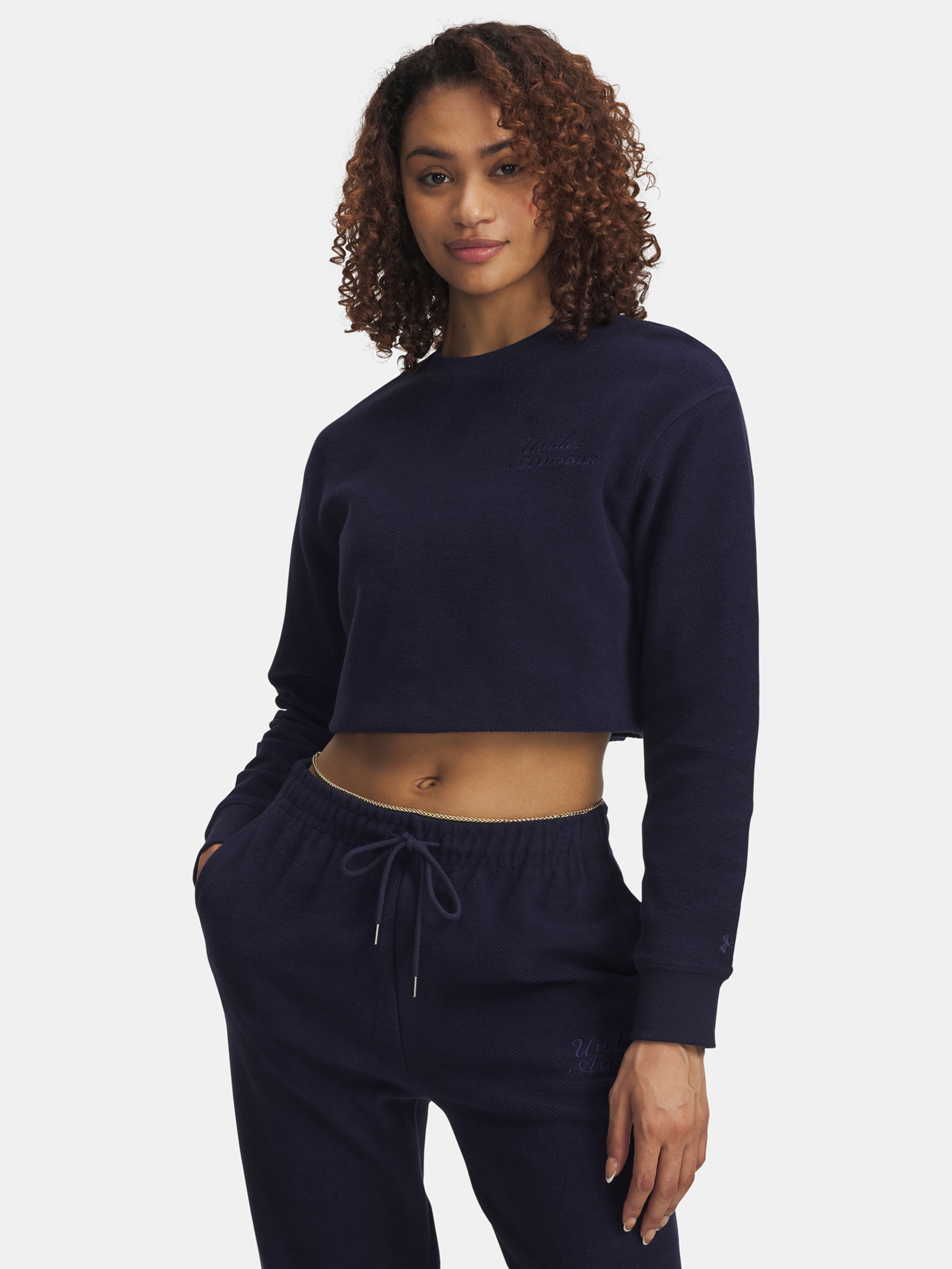 Dámska mikina Under Armour Icon Terry Varsity Crew-BLU