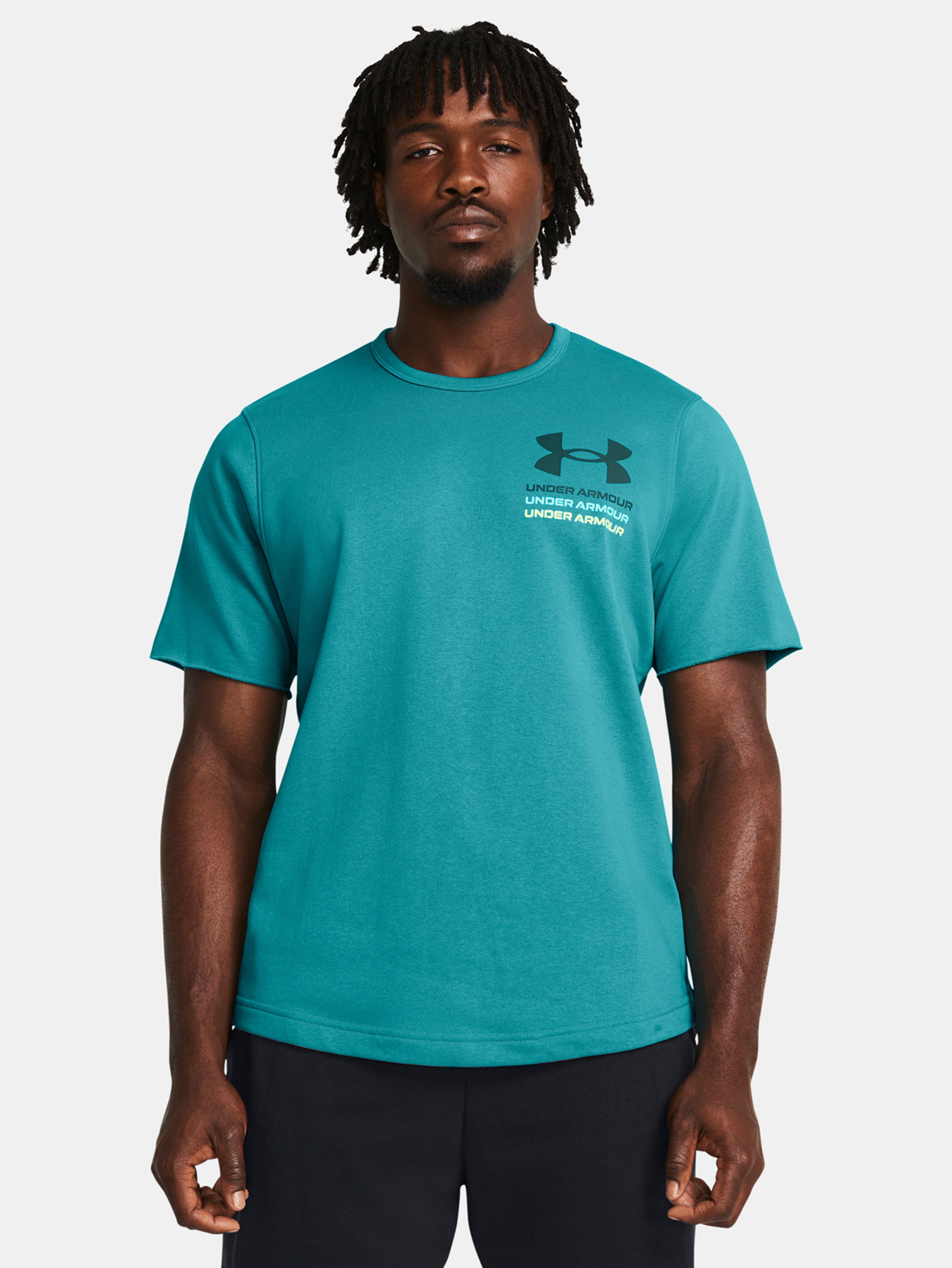 Férfi póló Under Armour UA Rival Terry SS Colorblock