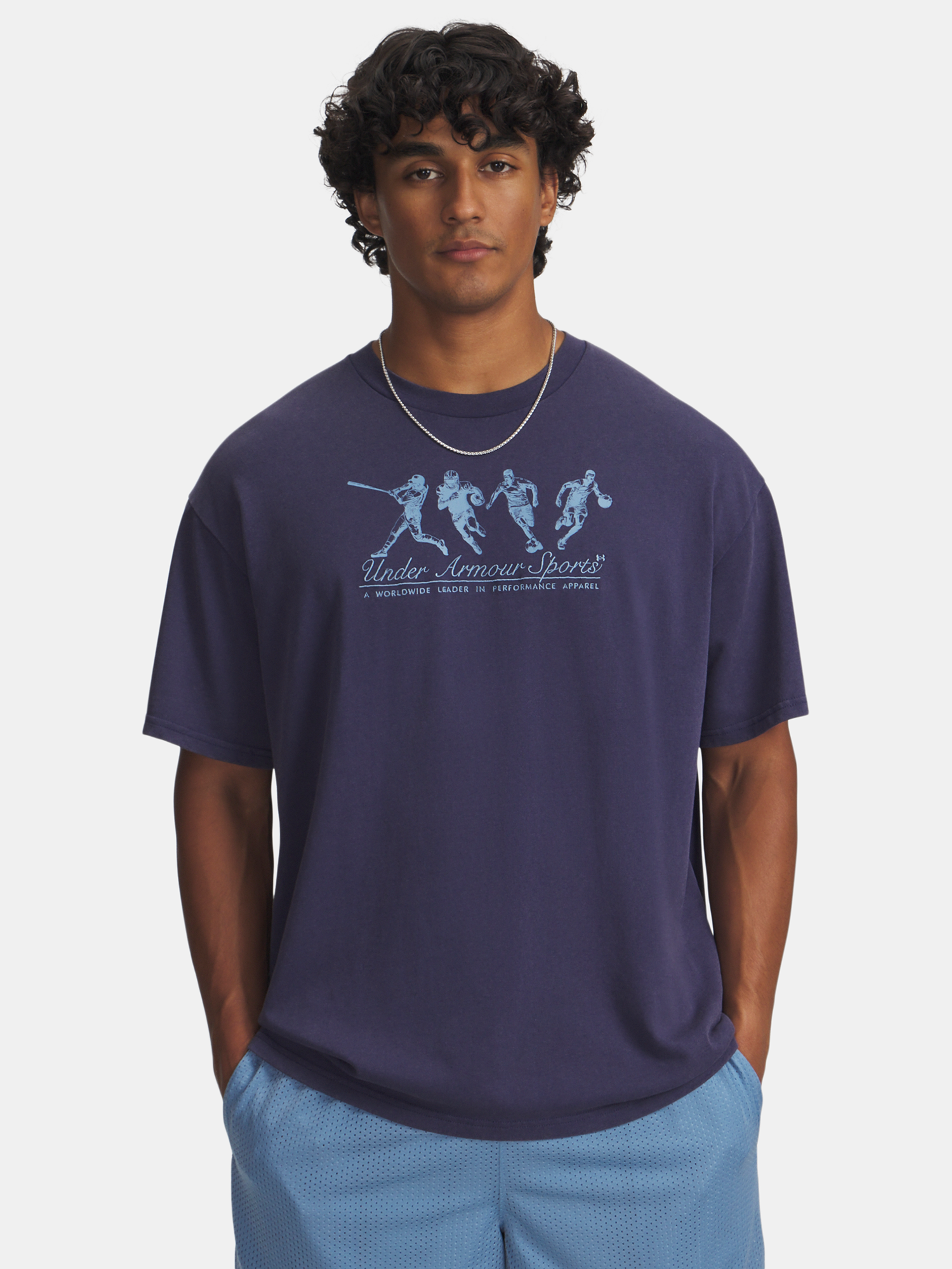 Férfi póló Under Armour UA HWT ATHLETES OS SS-BLU