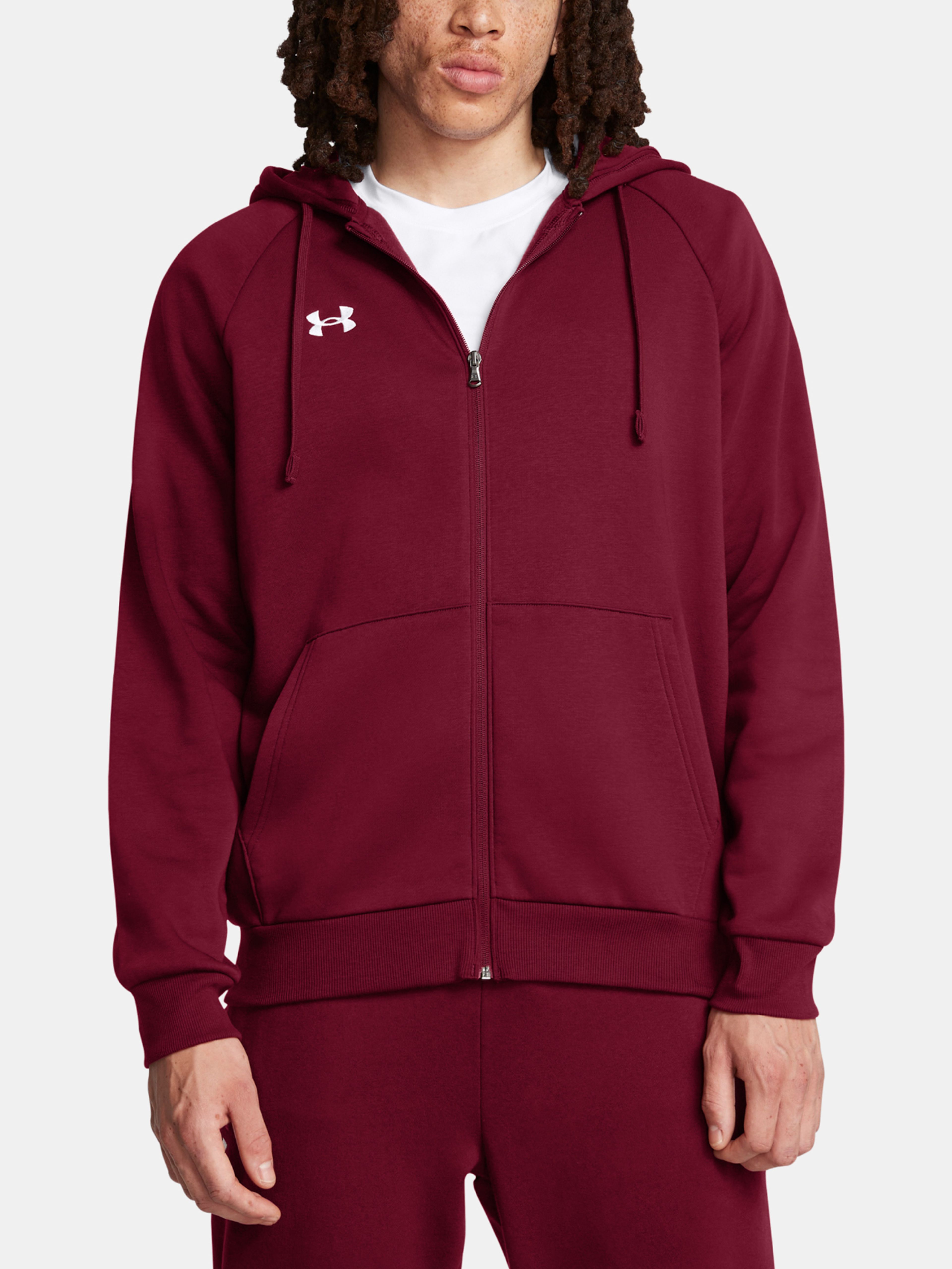 Moški pulover  Under Armour UA Rival Fleece FZ Hoodie-RED