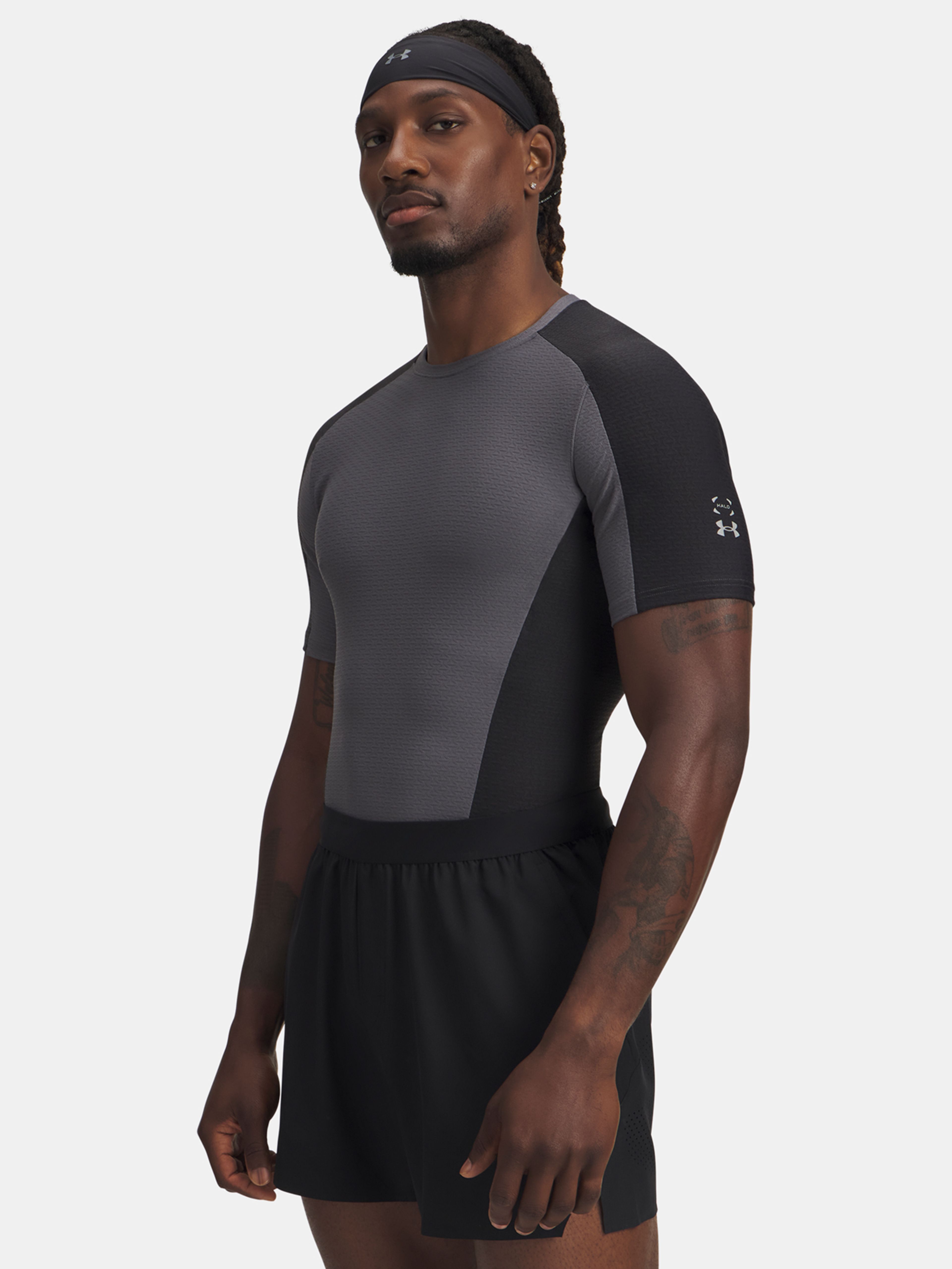Férfi póló Under Armour UA Halo Bonded Auxetic SS-GRY
