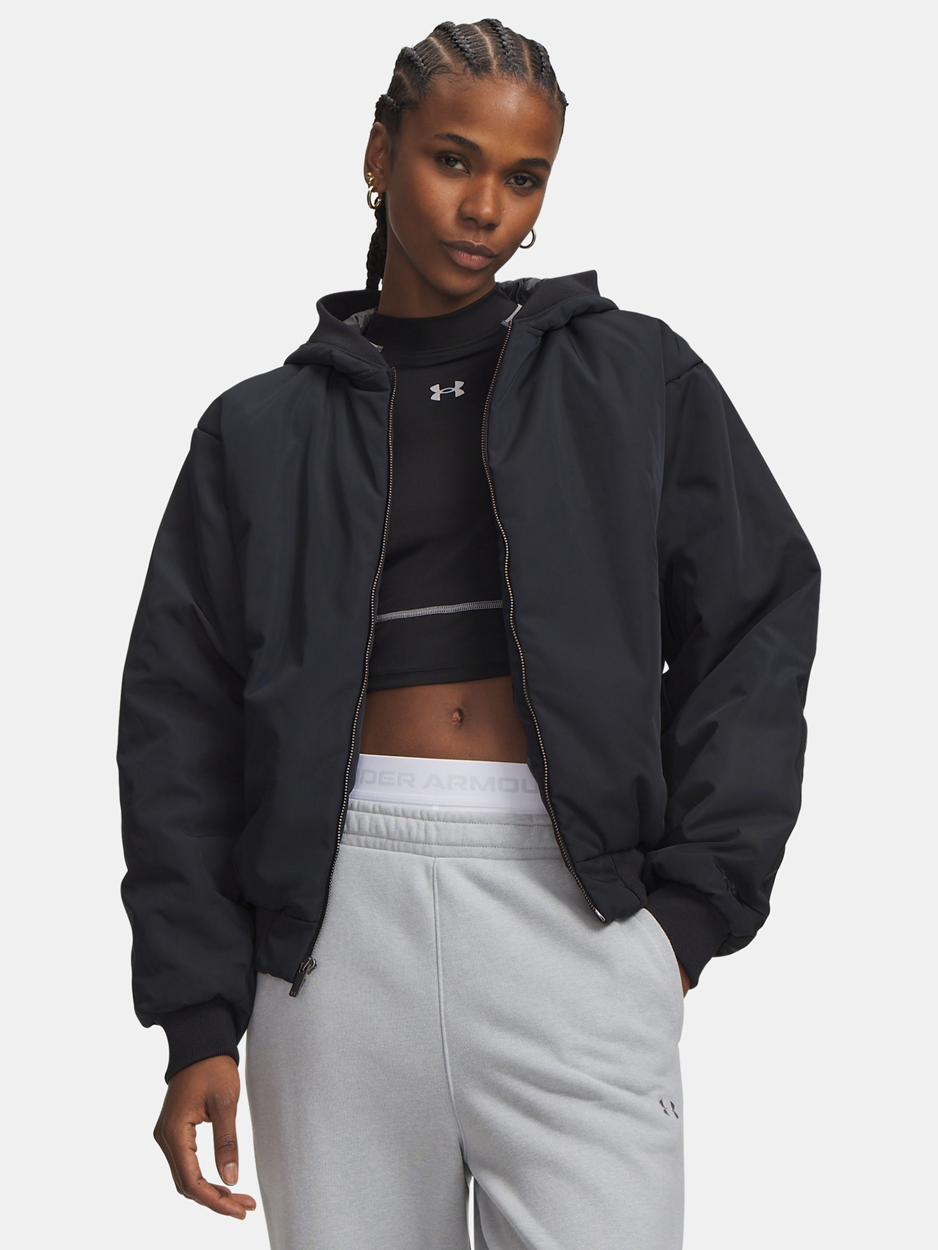 Naiste jope Under Armour Latitude Hooded Bomber Jkt - 001