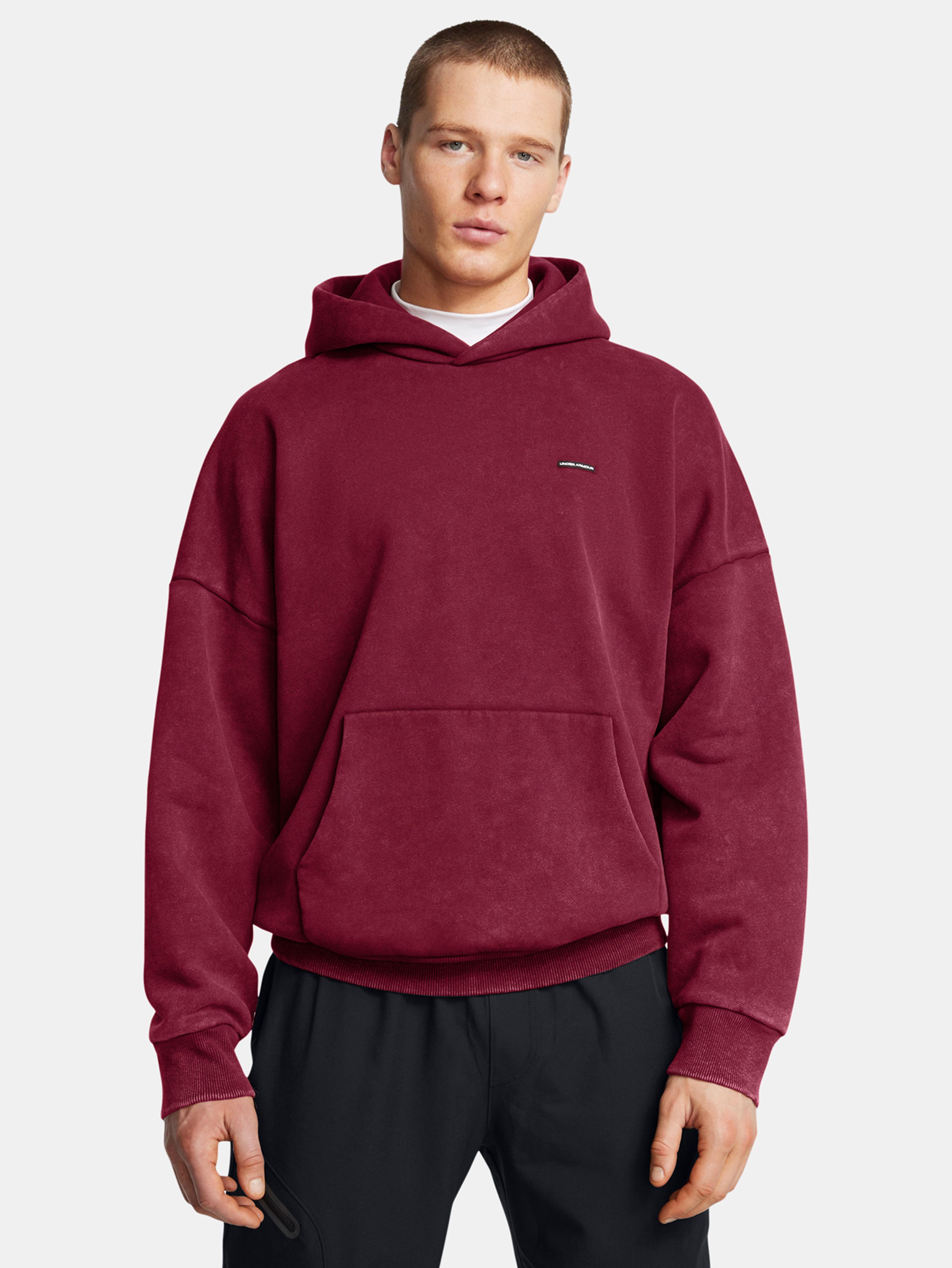 Férfi felső Under Armour UA Icon HWT Flc Wash OS Hood-RED