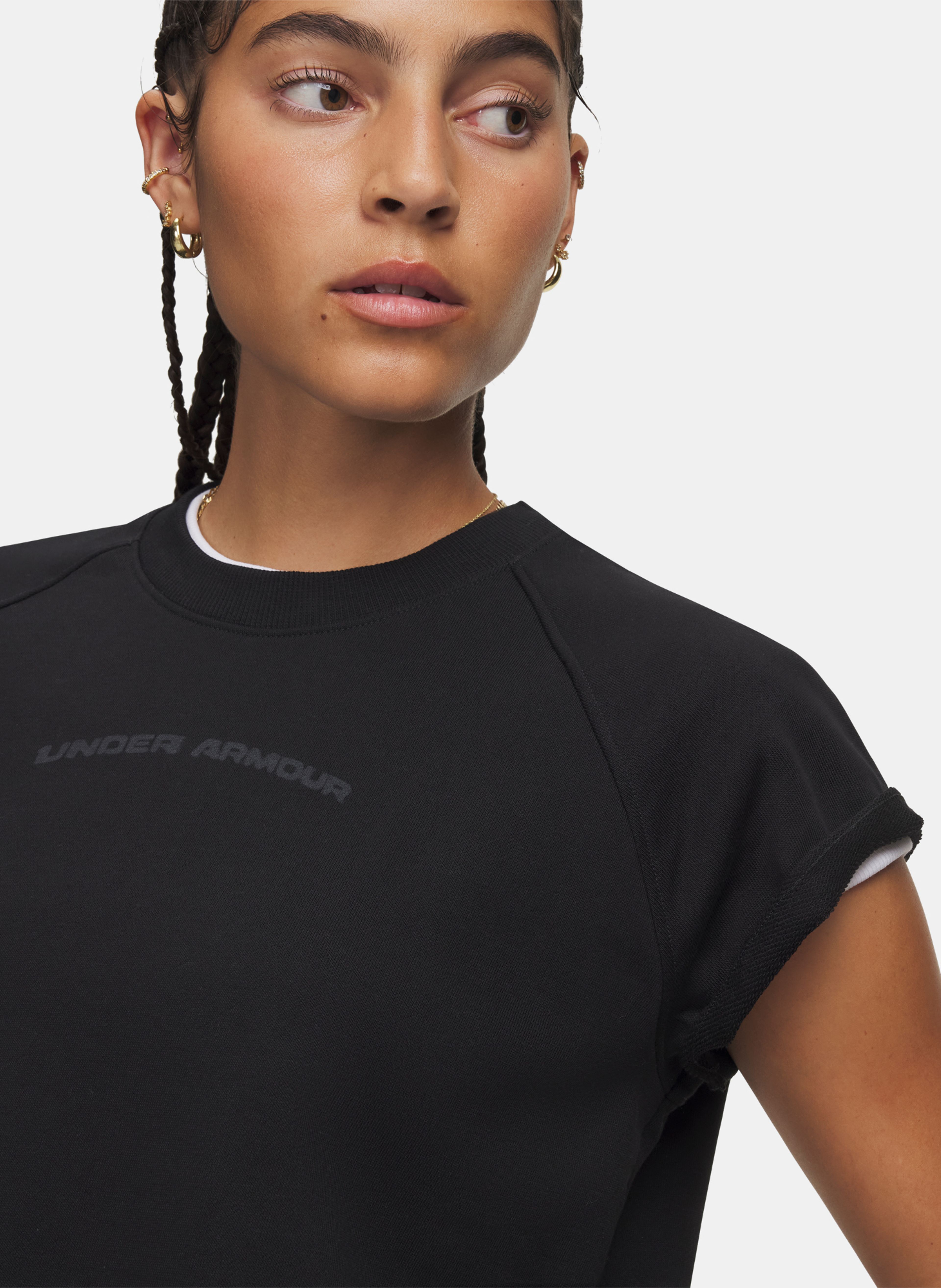 Moteriški marškinėliai Under Armour Icon WM Cut Off SS - 003