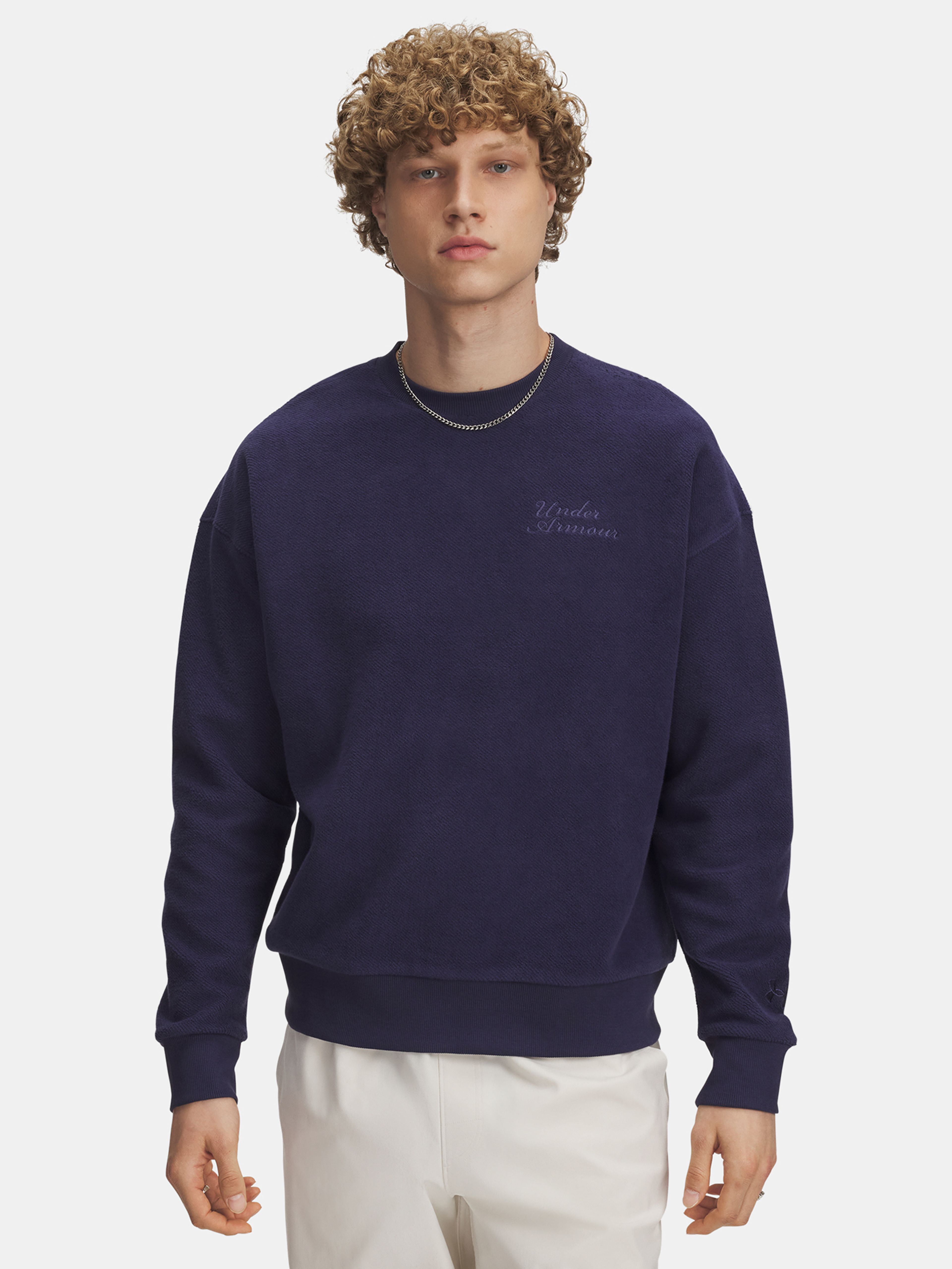 Pánska mikina Under Armour UA Icon Rev Terry Crew-BLU