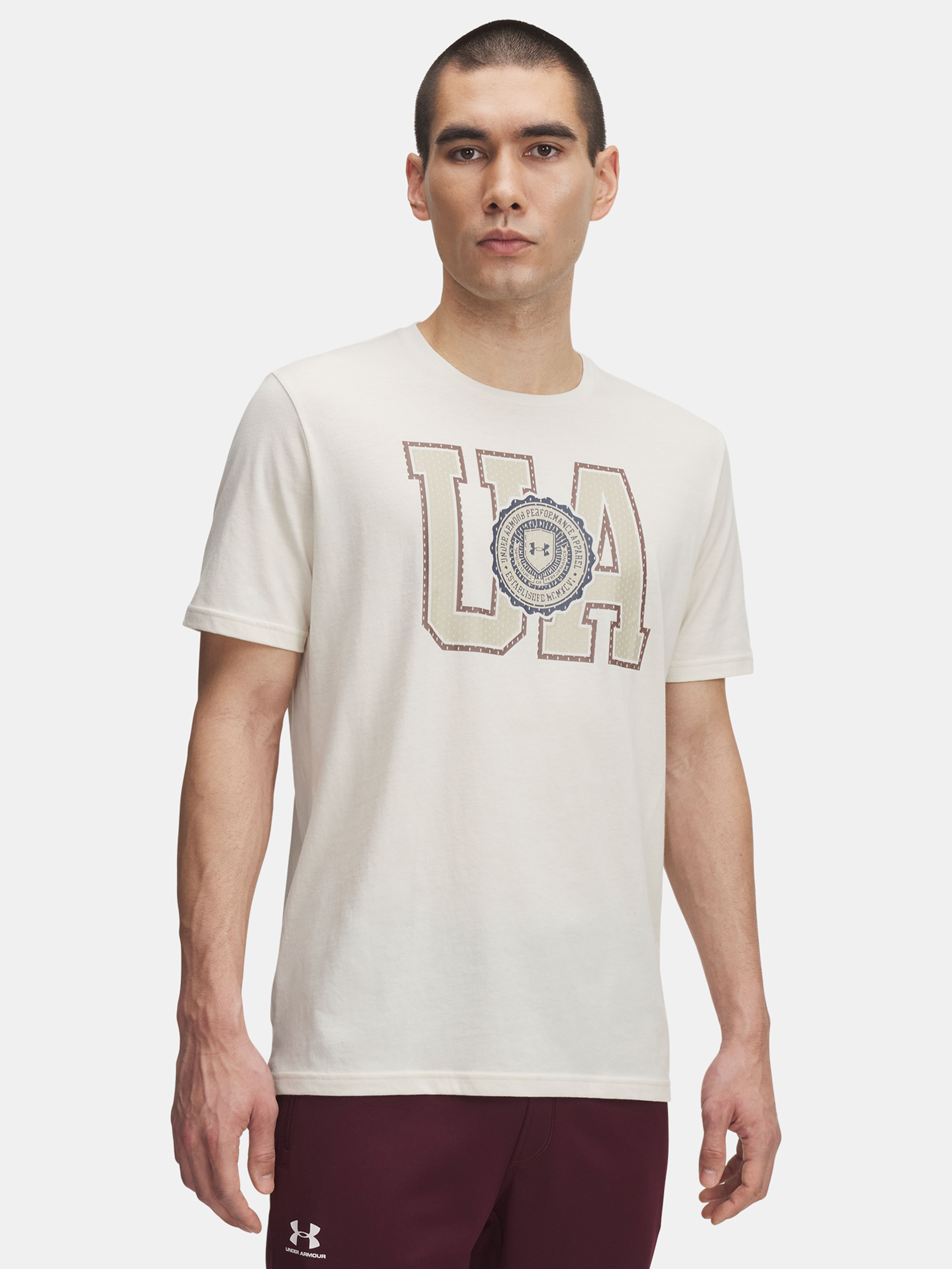Férfi póló Under Armour UA COLLEGE CREST LOGO SS-BRN