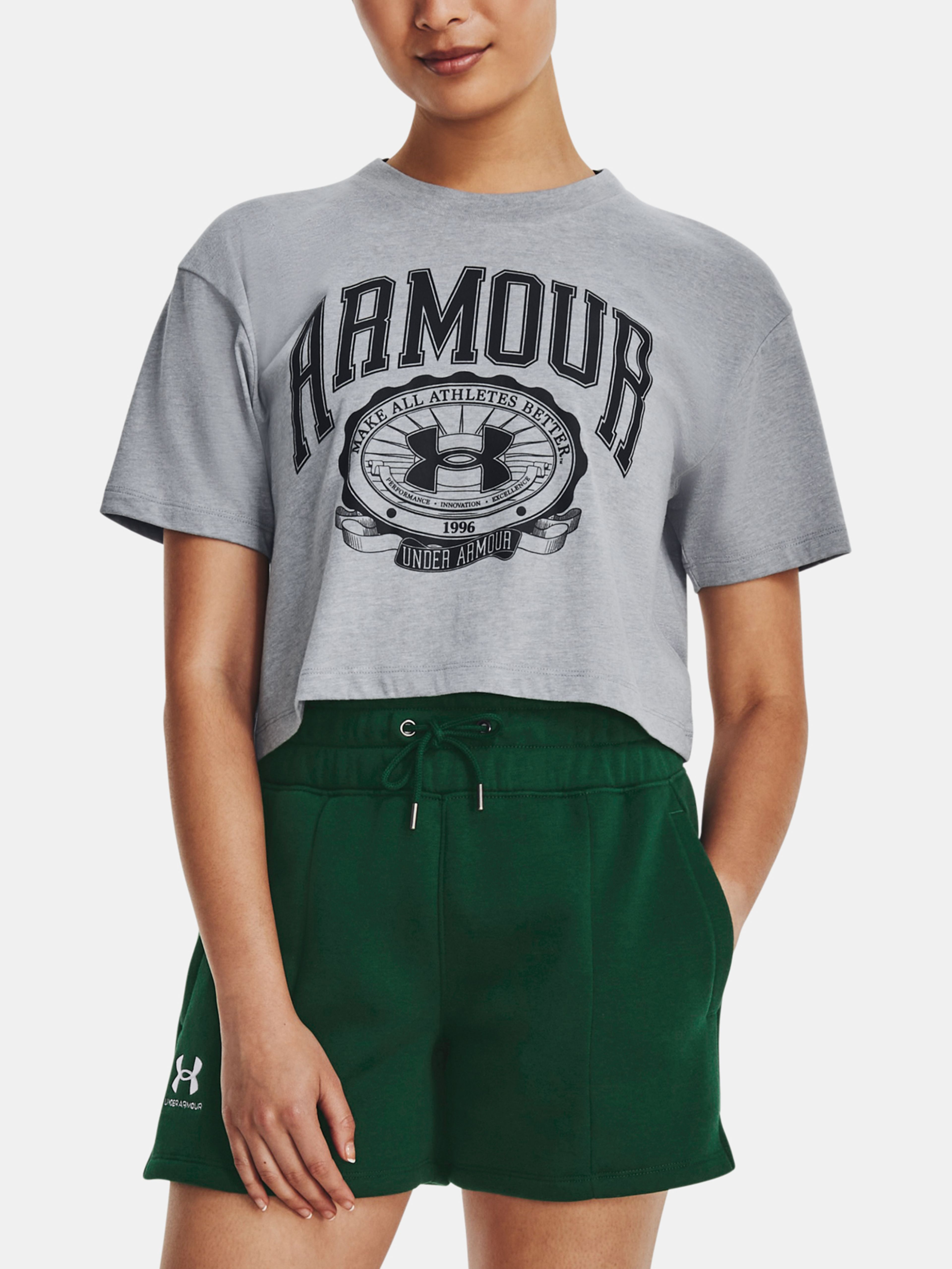 Női póló Under Armour UA COLLEGIATE CREST CROP SS