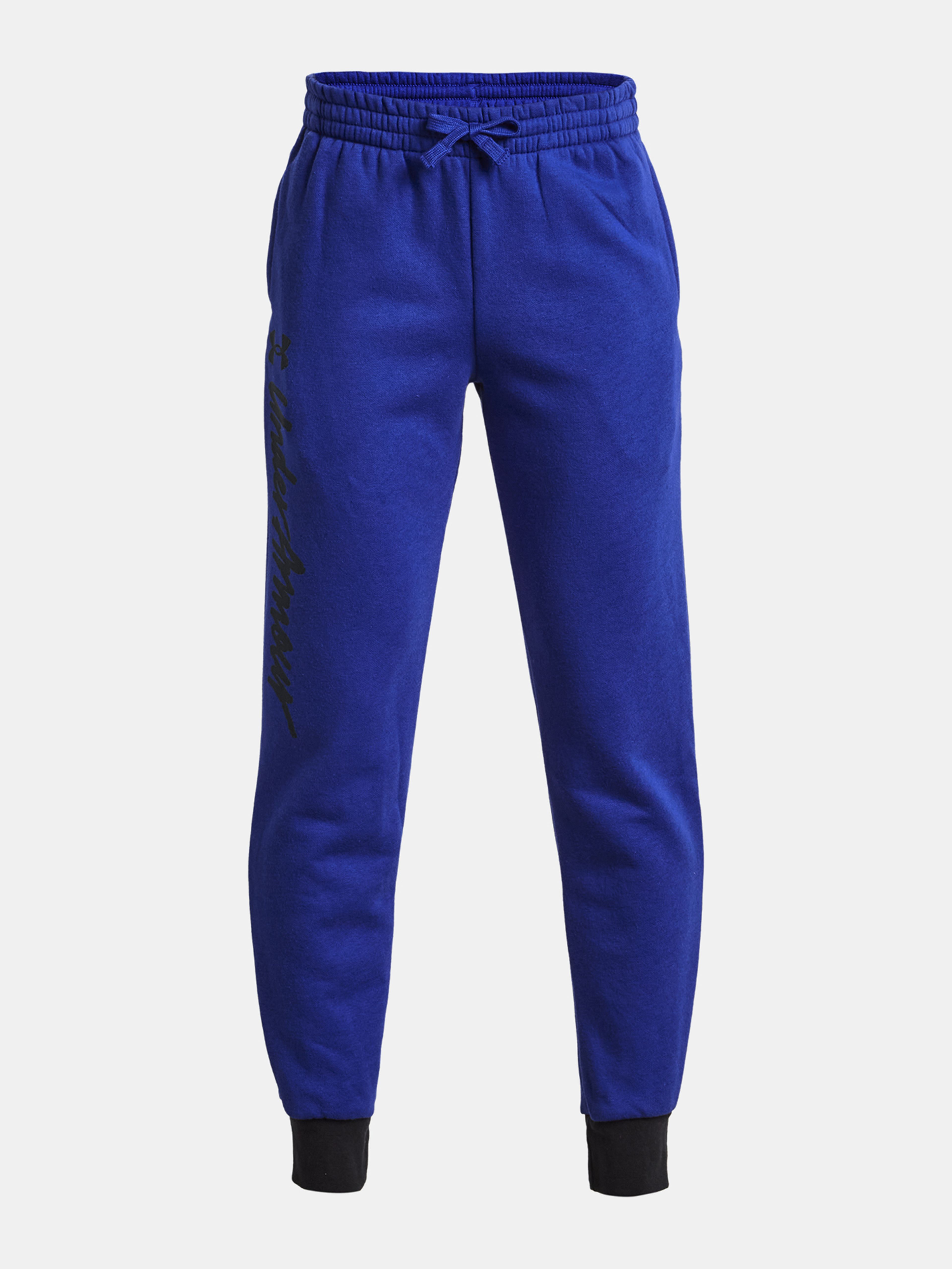 Deške spodnji del trenirke Under Armour UA Rival Fleece Script Jgrs-BLU