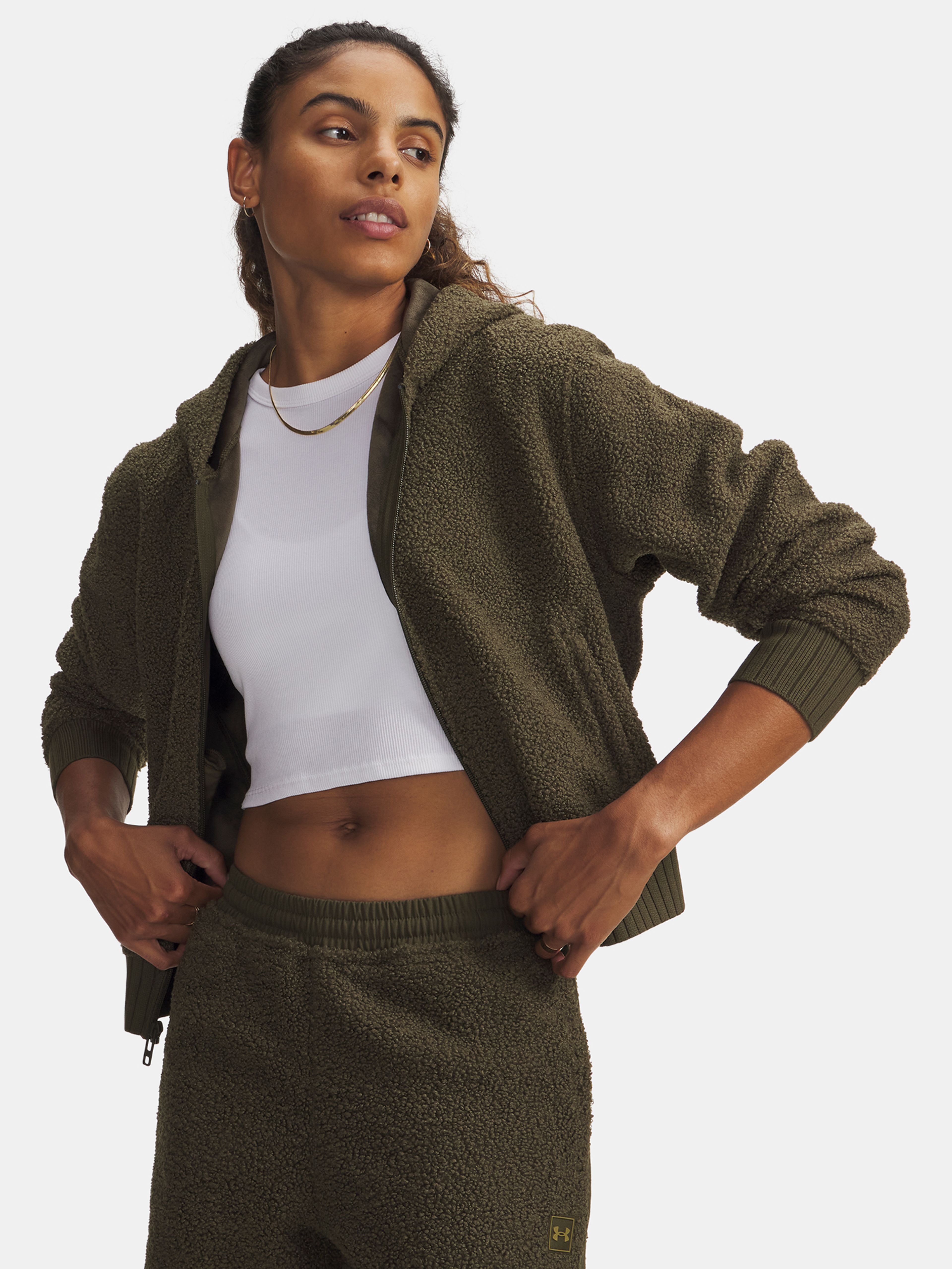 Női dzseki Under Armour UA High Pile Fleece Jkt-GRN
