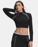 Sieviešu t-krekls Under Armour Motion LS Mock-Melna - 001