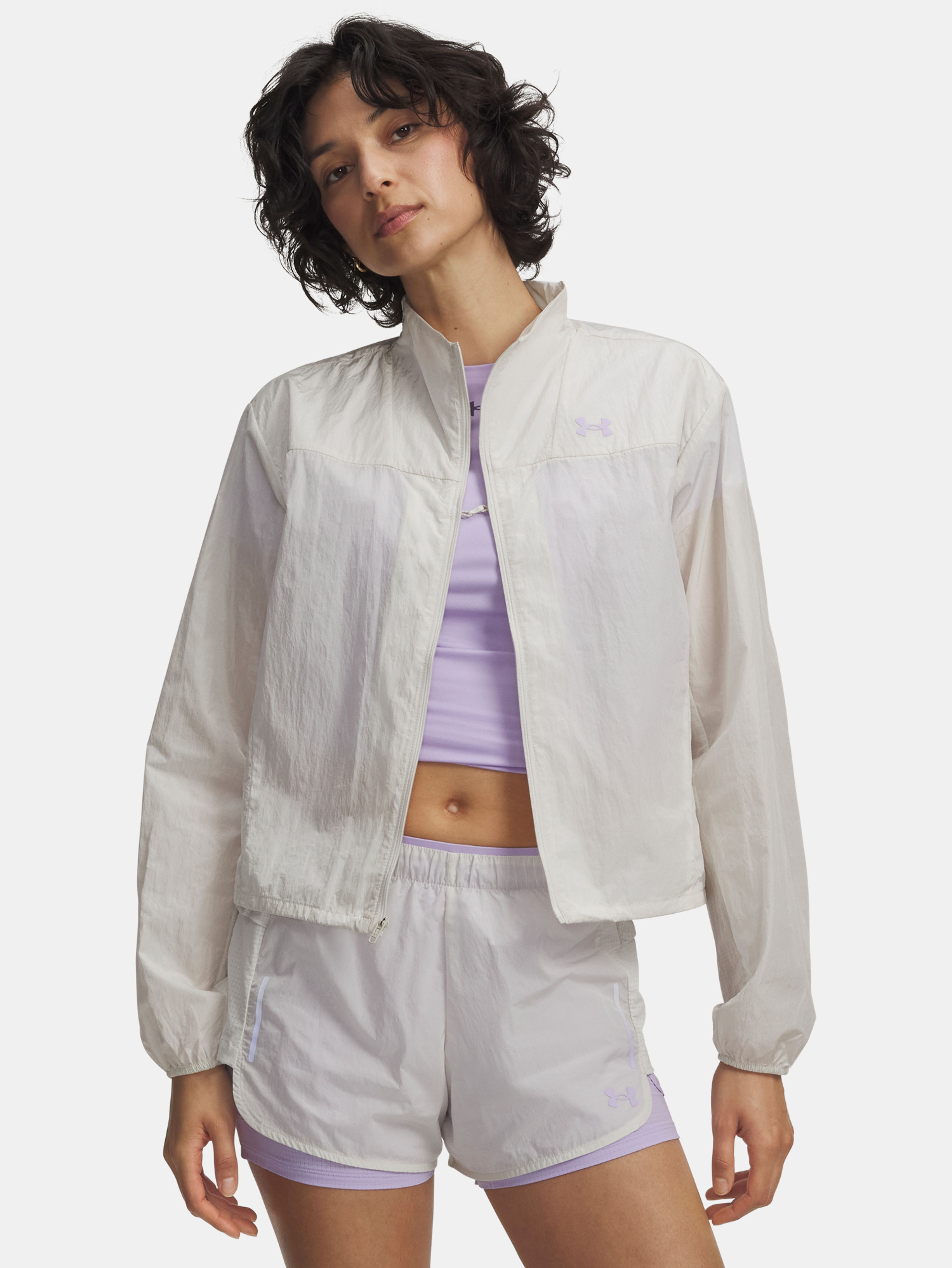 Dámská bunda Under Armour W Explor Trail Run Wind Jckt-WHT
