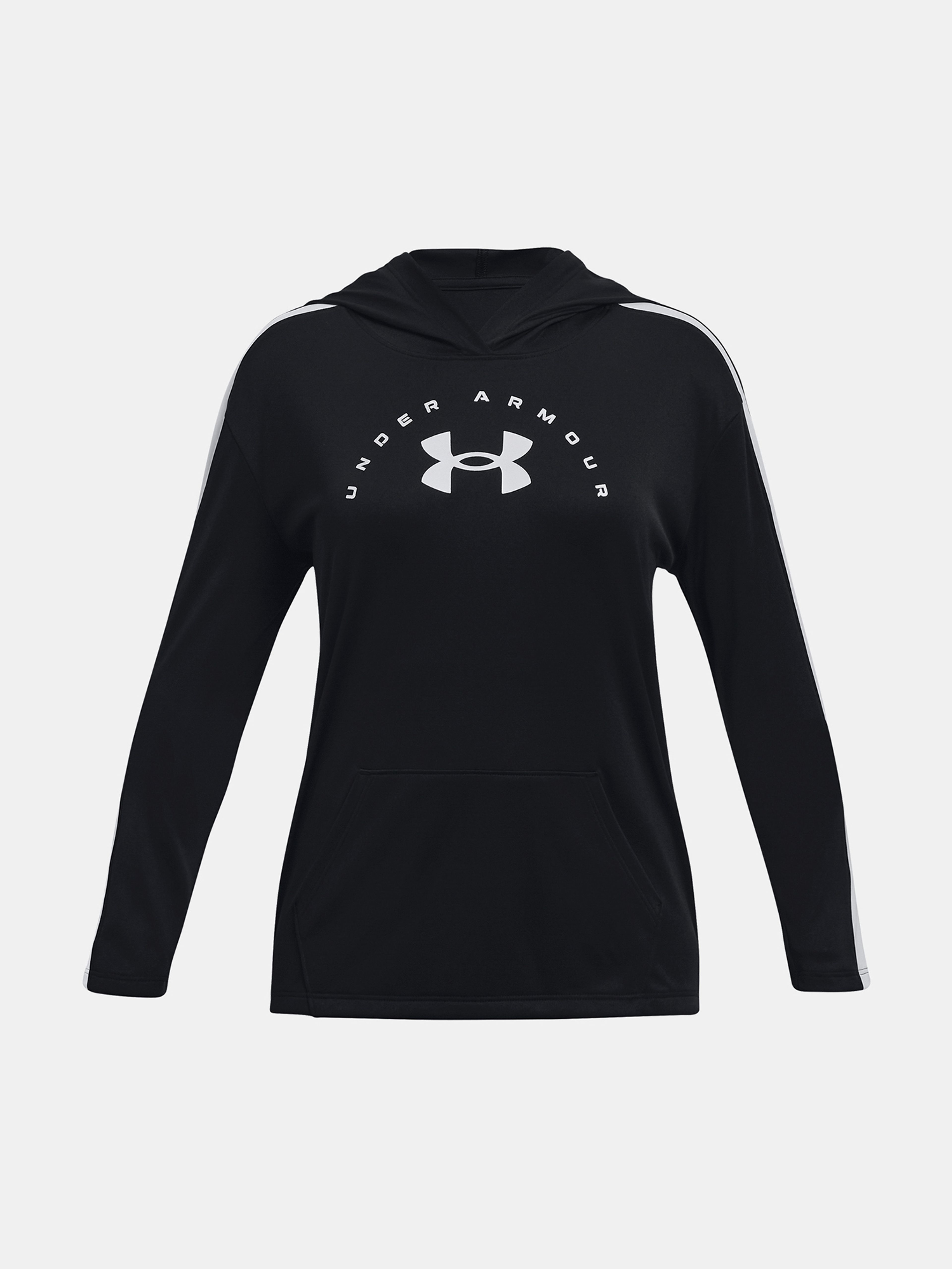 Dekliški pulover Under Armour Tech Graphic LS Hoodie-BLK