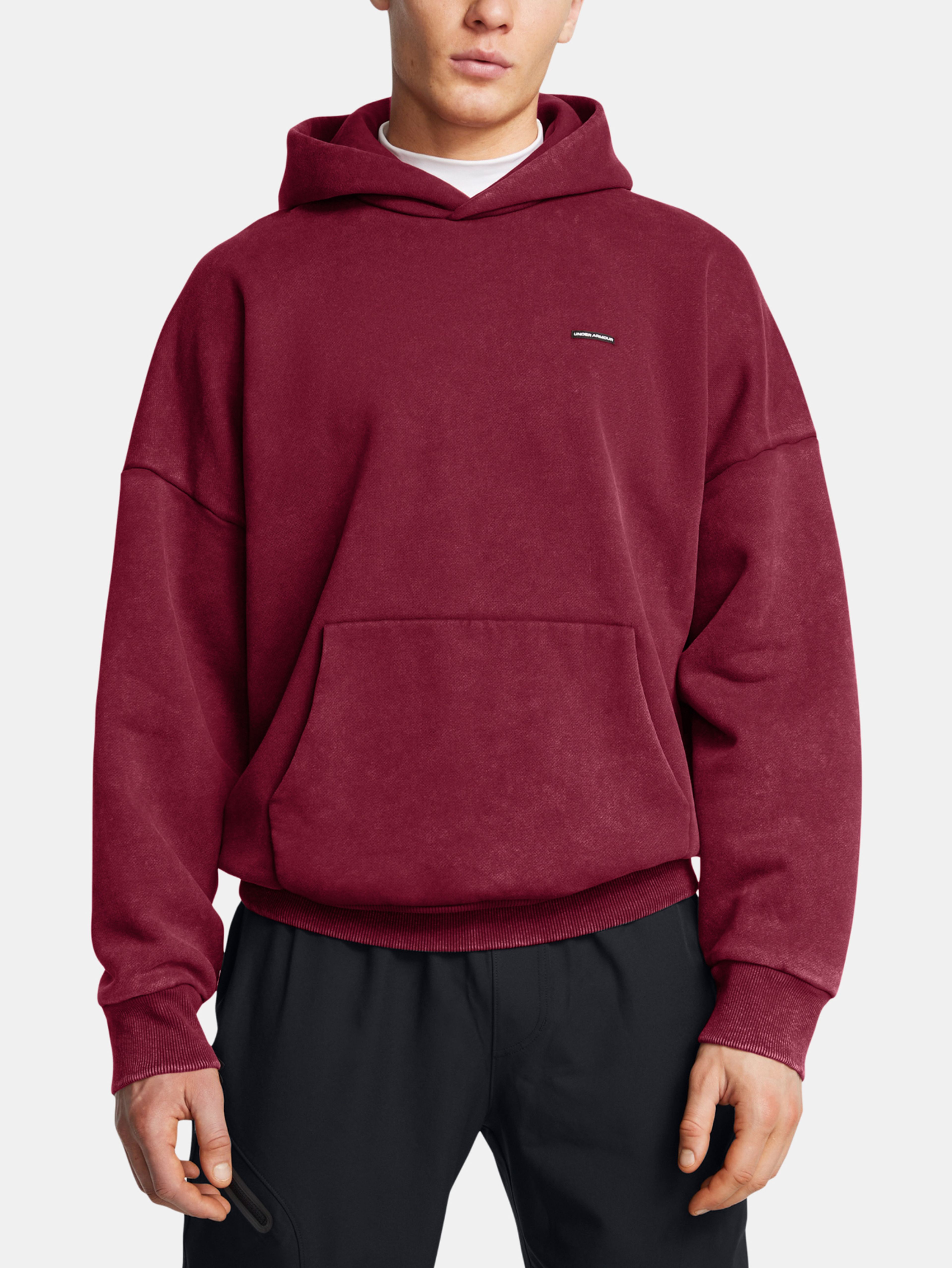 Férfi felső Under Armour UA Icon HWT Flc Wash OS Hood-RED