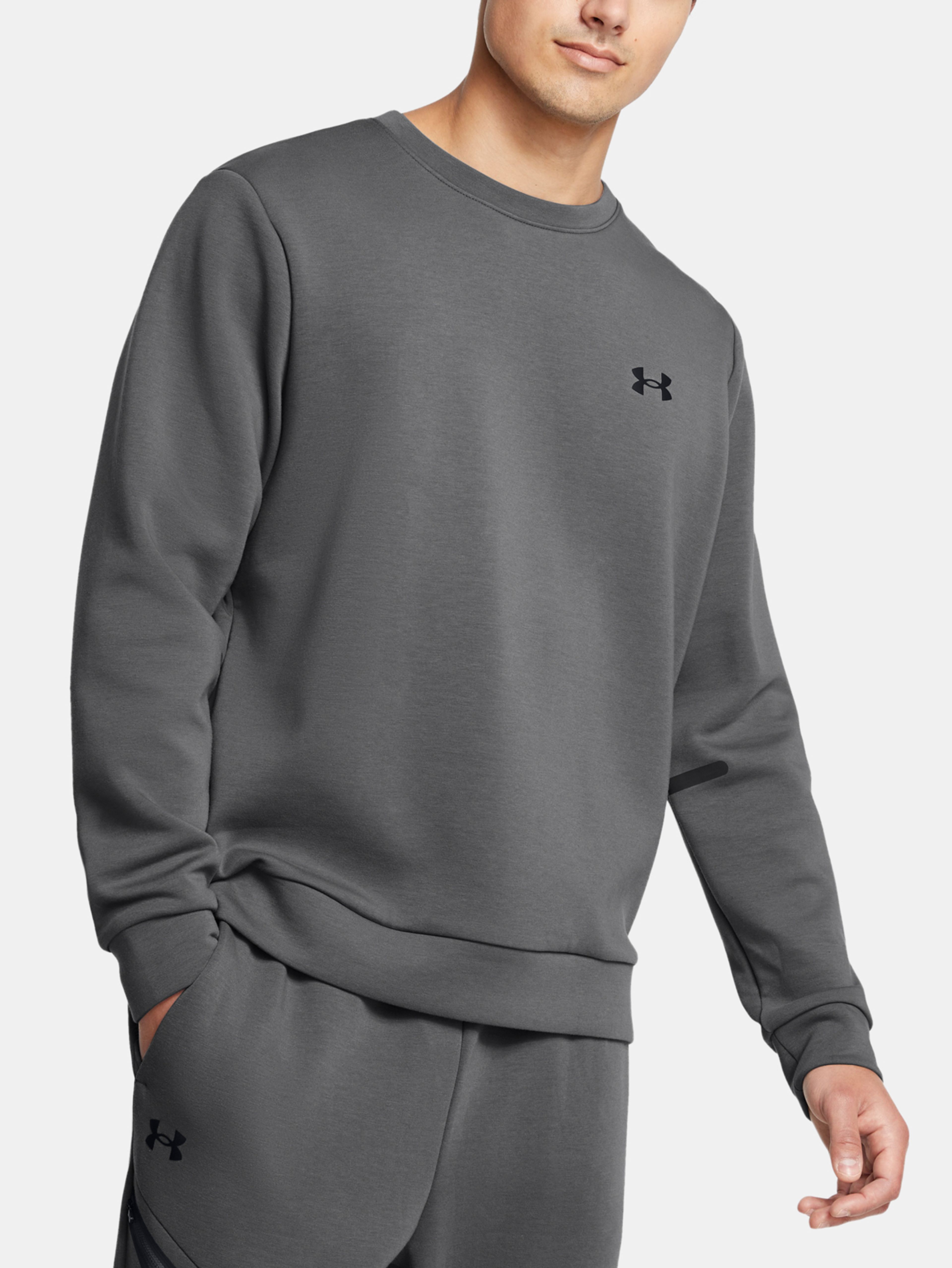 Férfi felső Under Armour UA Unstoppable Flc Crew EU-GRY