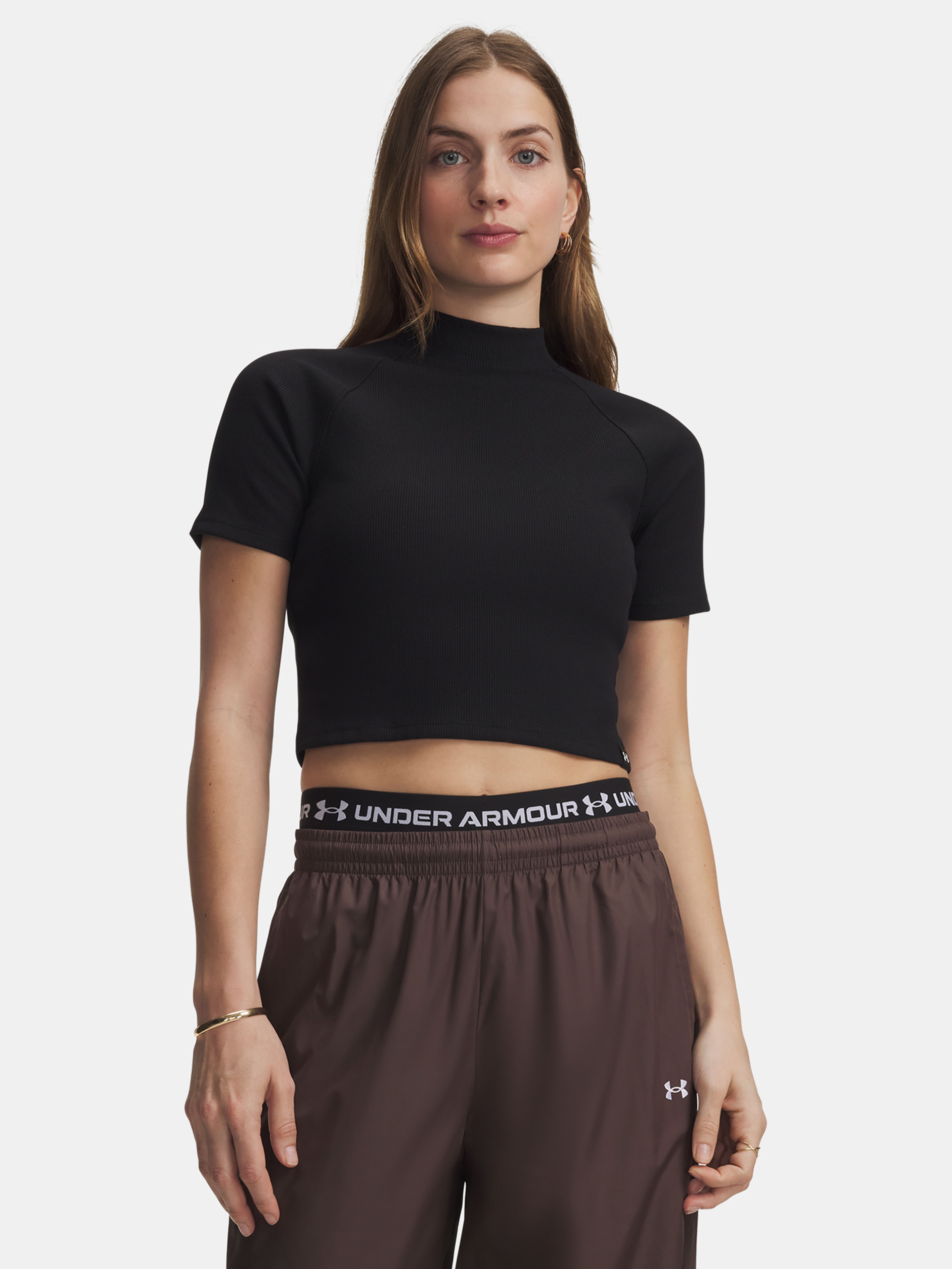 Moteriški marškinėliai Under Armour UA RIVAL RIB MOCK SS TEE - 001