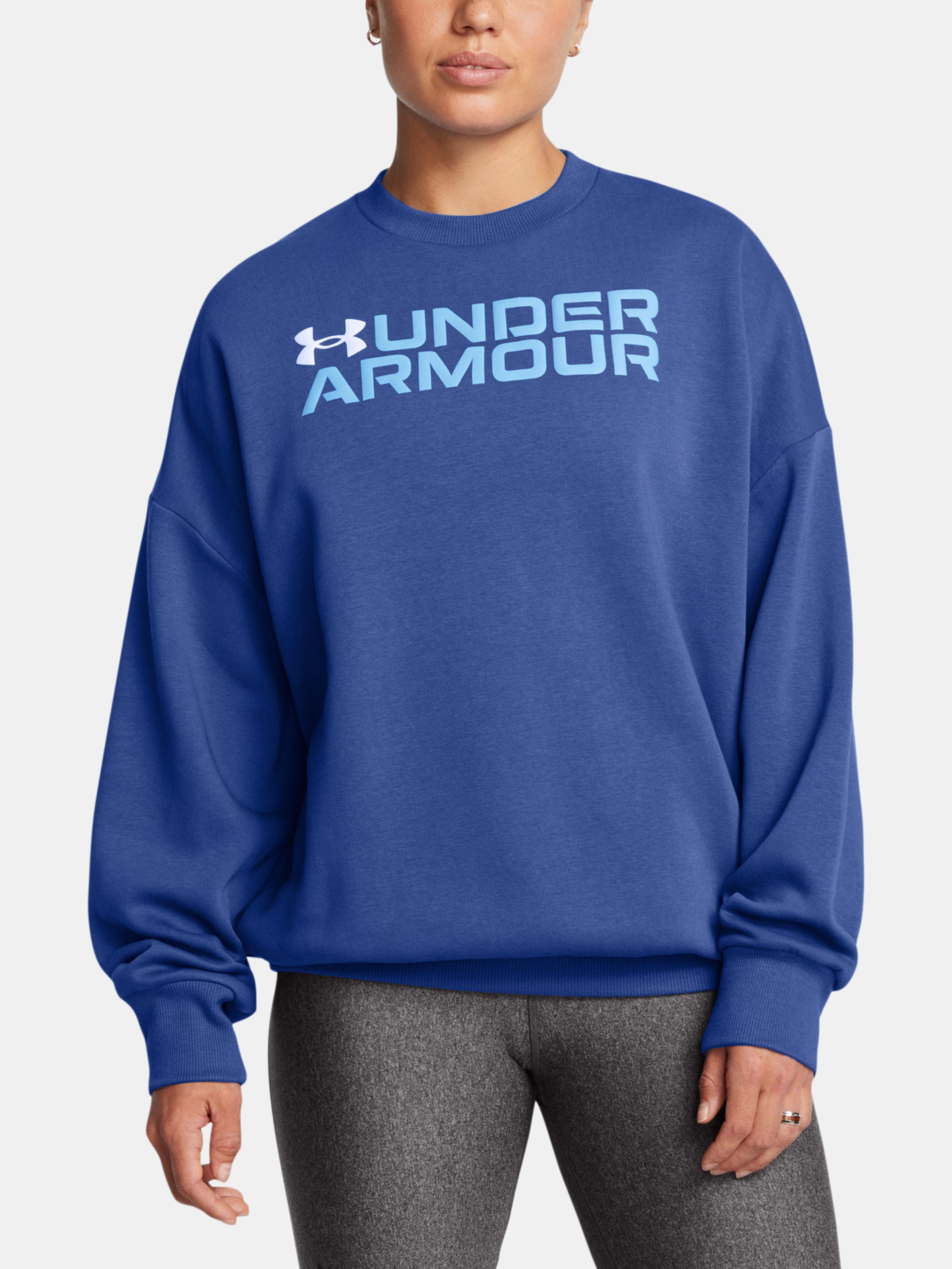 Női felső Under Armour Rival Fleece WordmarkOS Crew-BLU