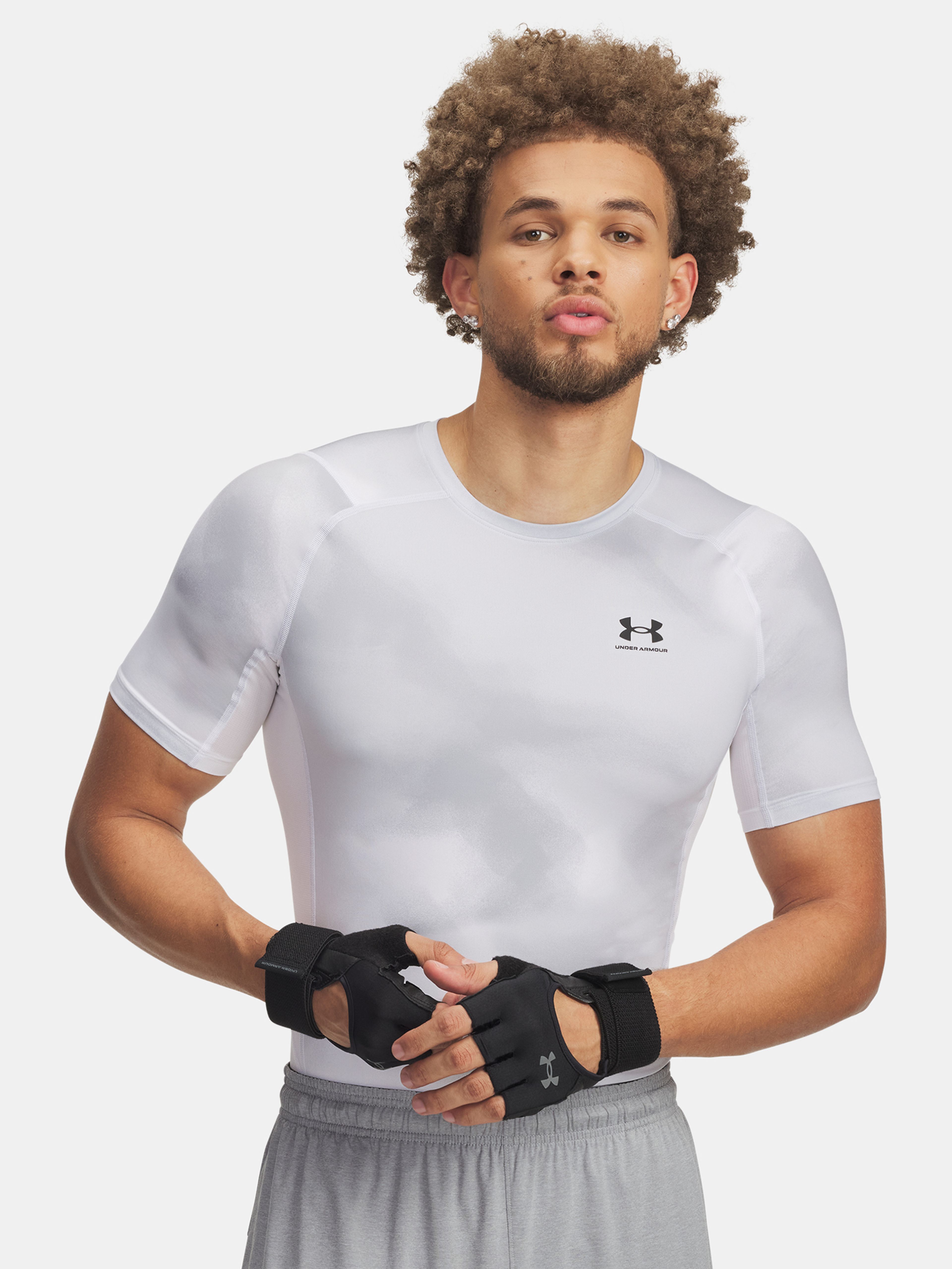 Férfi póló Under Armour UA HG Armour Printed SS-WHT