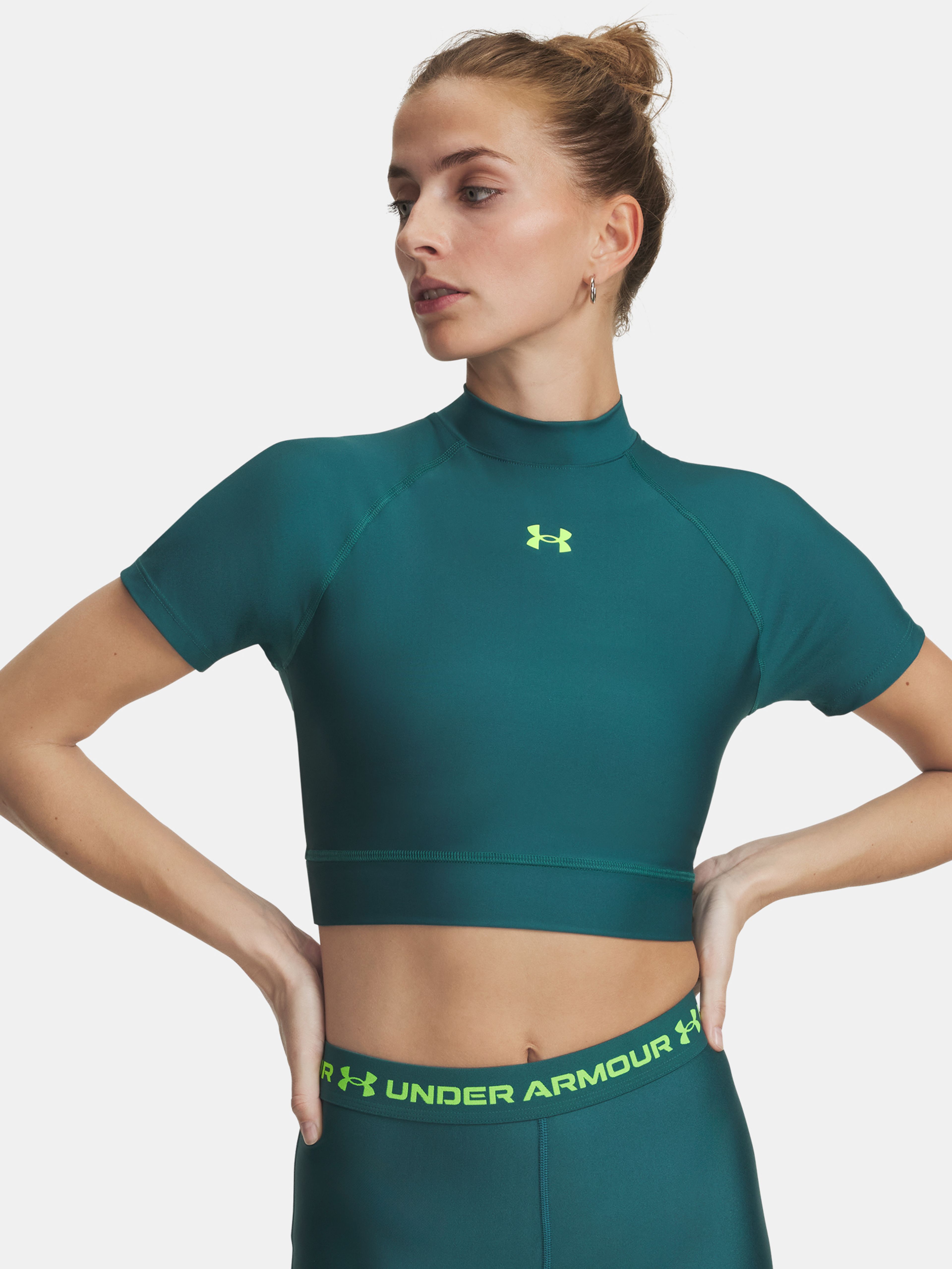 Ženska majica Under Armour HeatGear Crop Mock SS