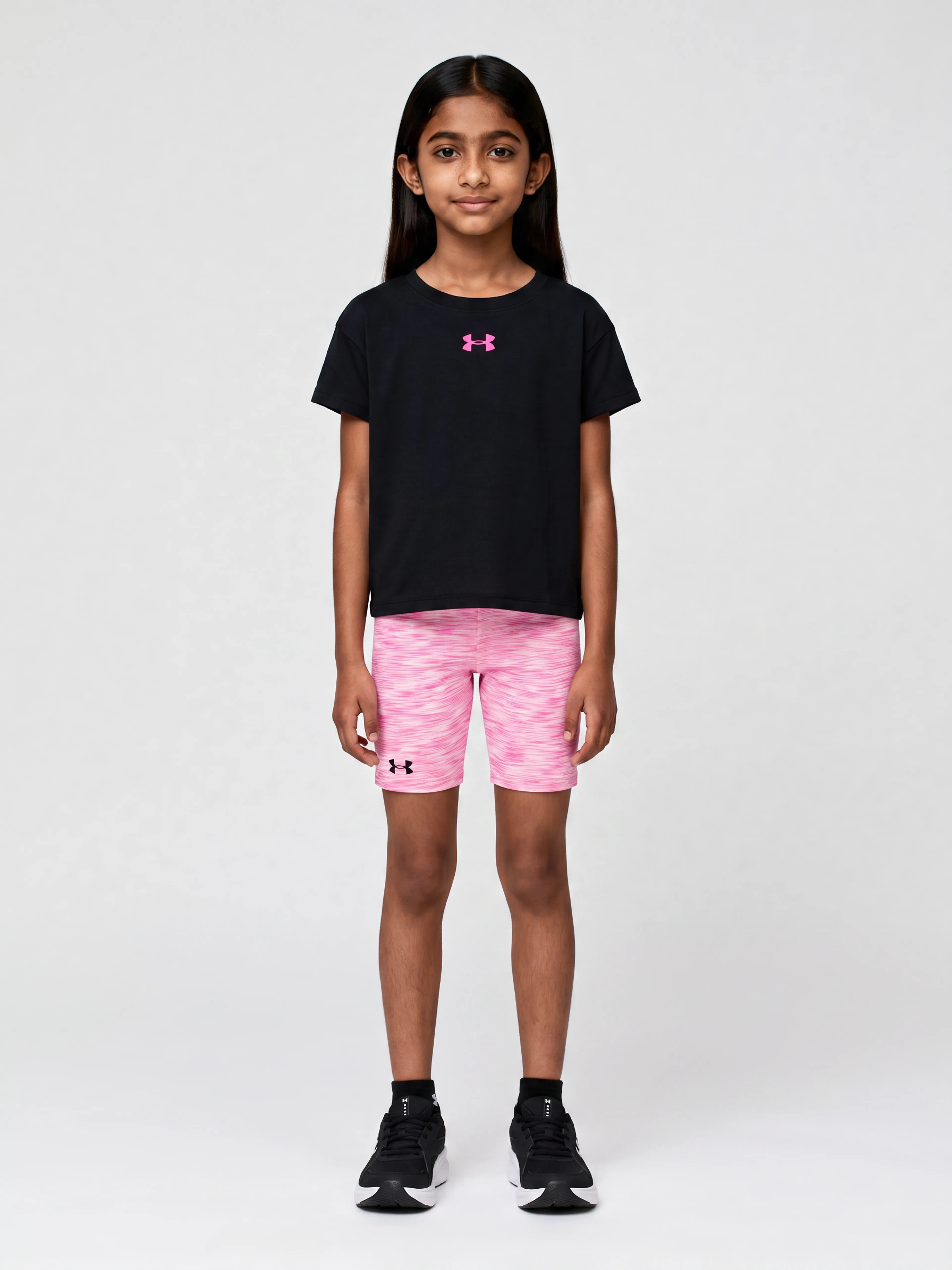 Mergaičių rinkinys Under Armour UA TWIST BIKE SHORT SET-BLK - 001