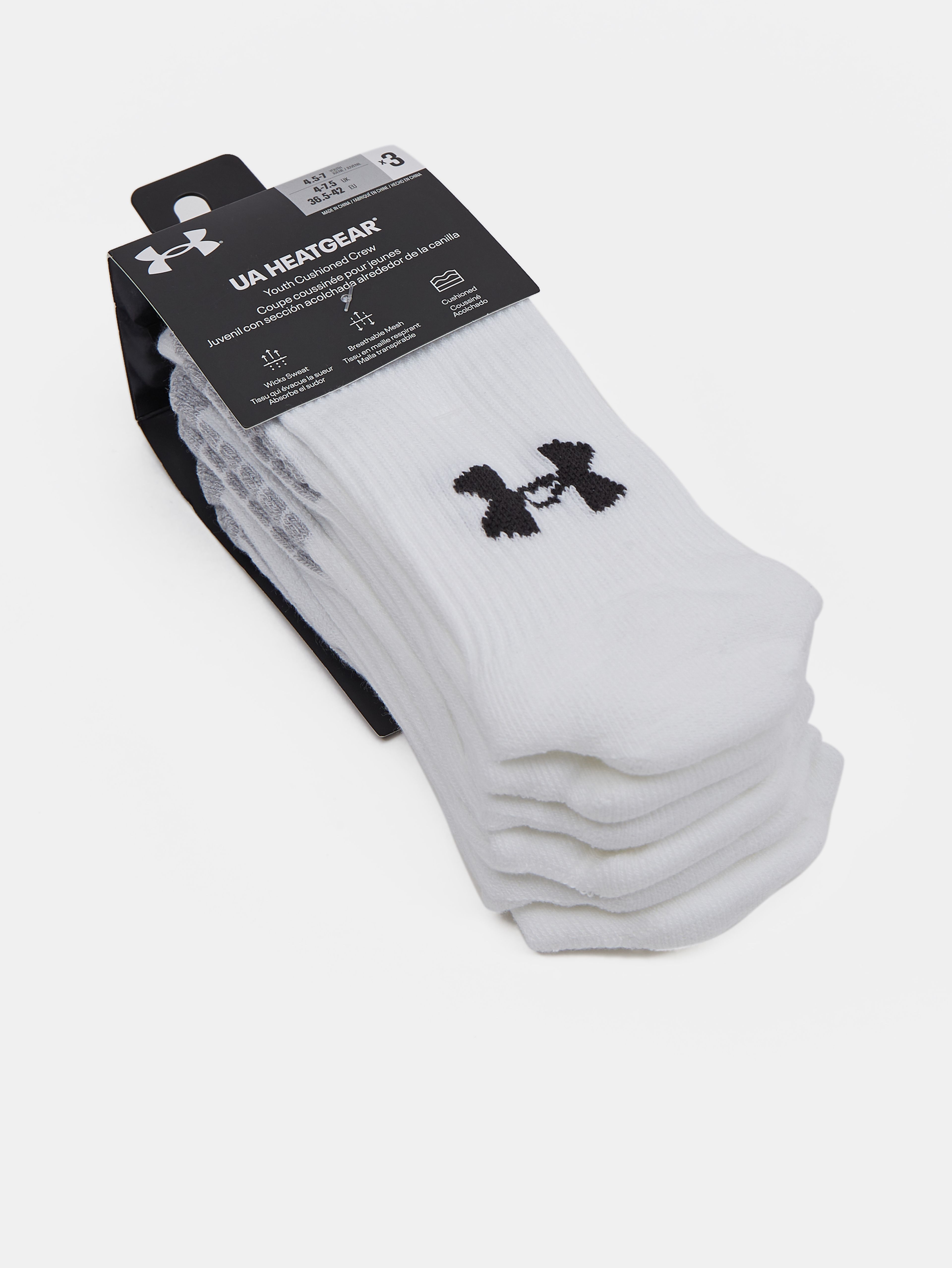 Fiú zokni Under Armour UA Heatgear 3pk Crew Yth