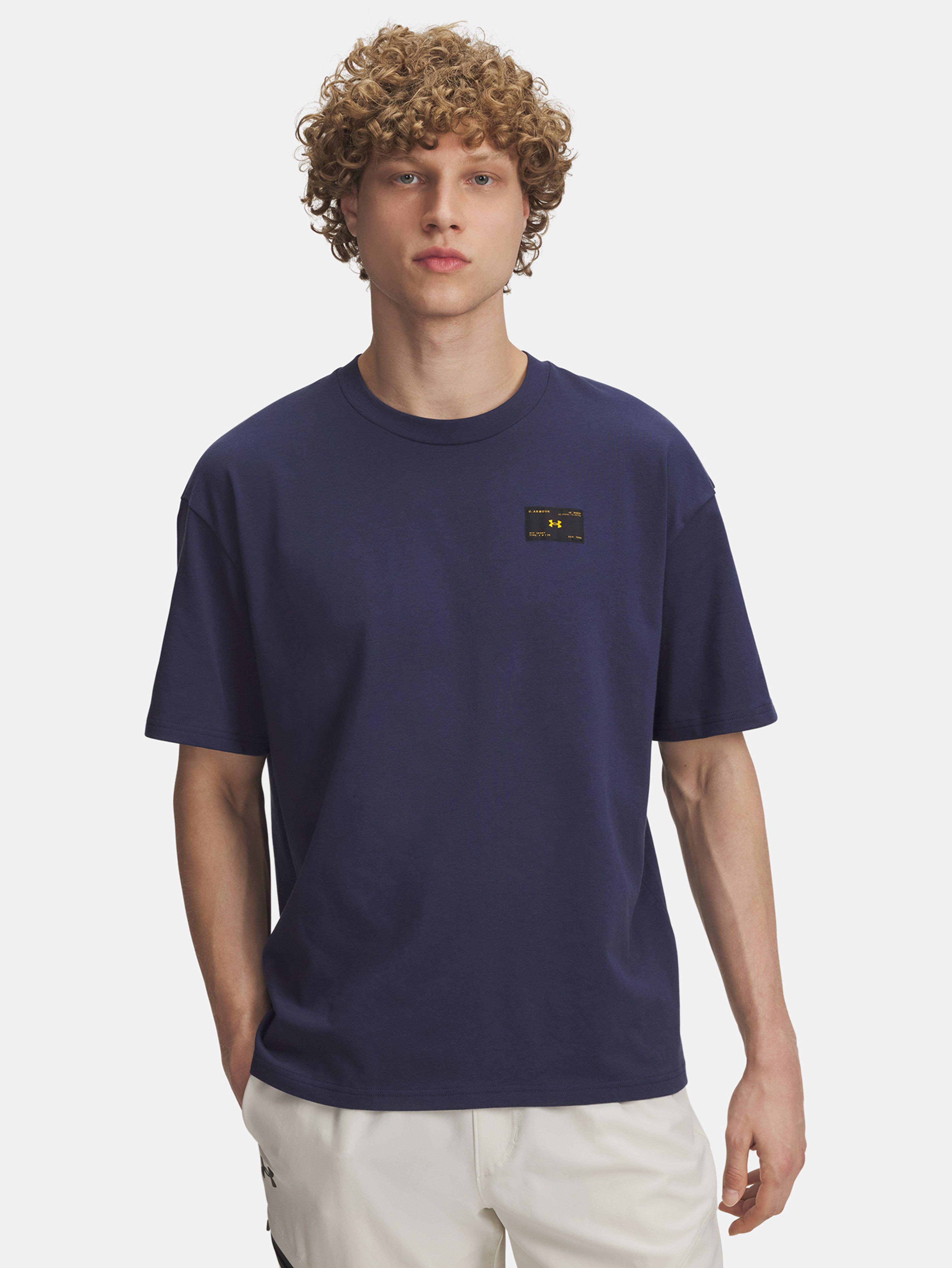 Férfi póló Under Armour UA HWT WOVEN LABEL SS-BLU