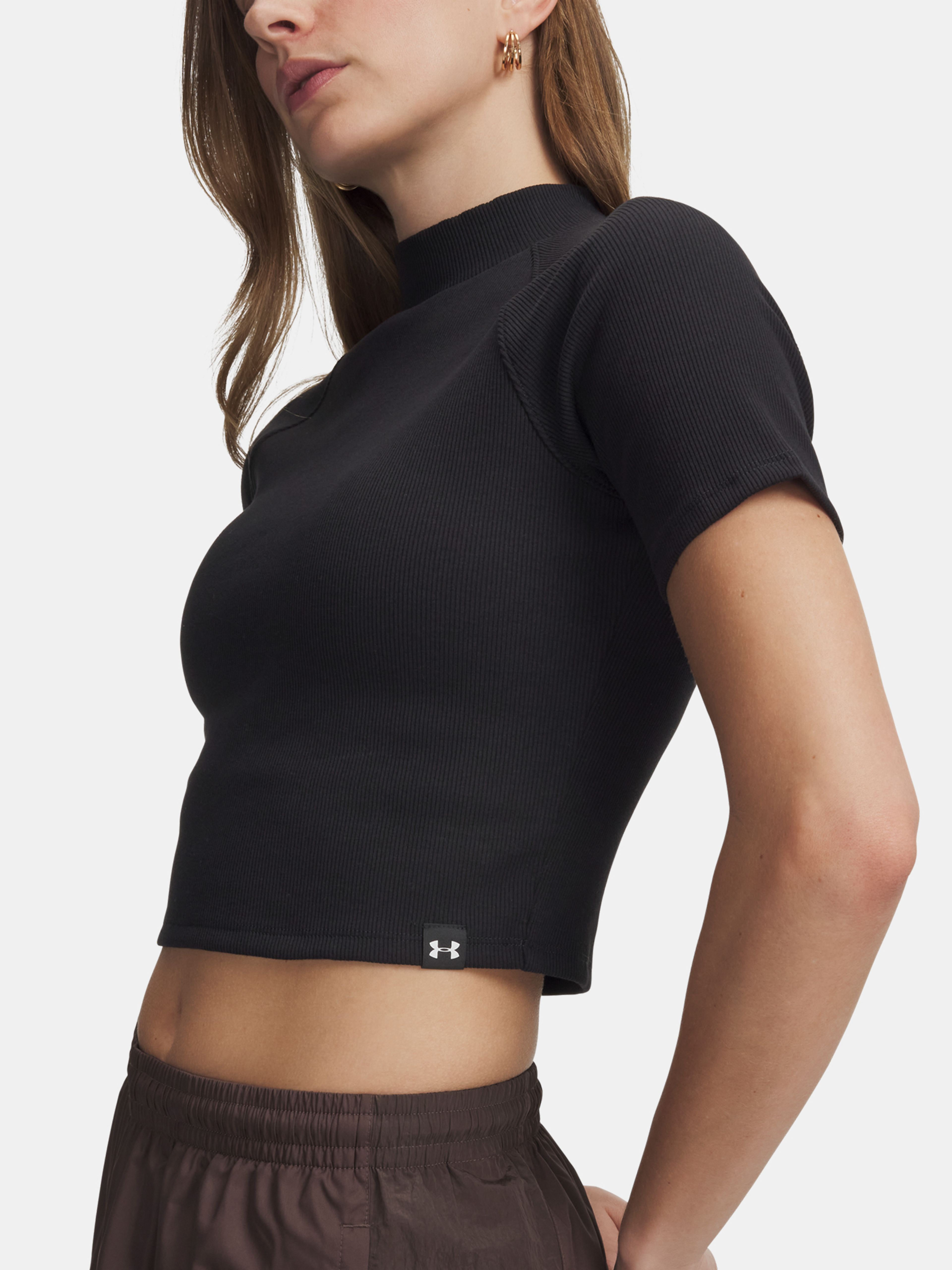 Moteriški marškinėliai Under Armour UA RIVAL RIB MOCK SS TEE - 003