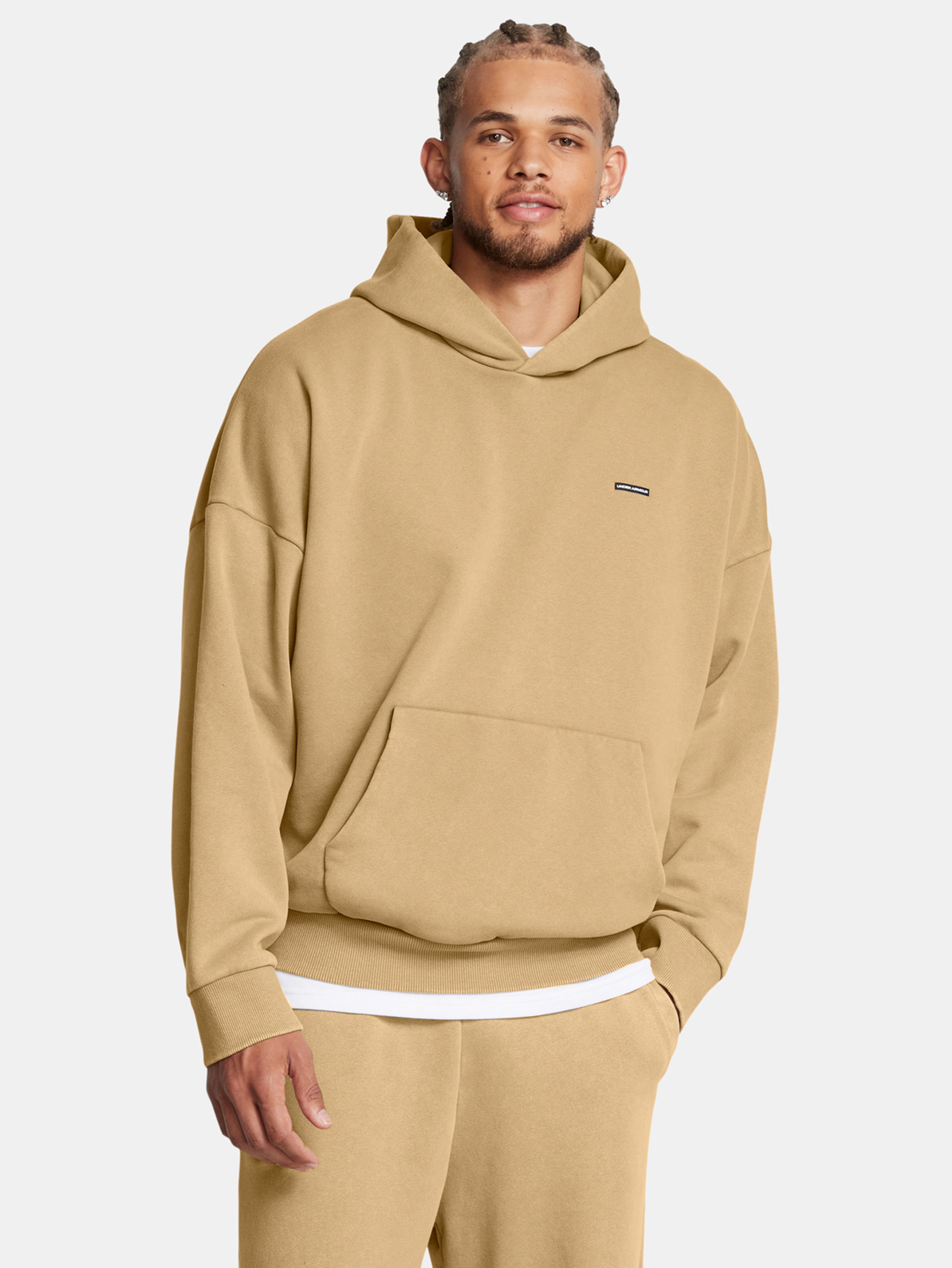 Férfi felső Under Armour UA Icon HWT Flc Wash OS Hood-BRN