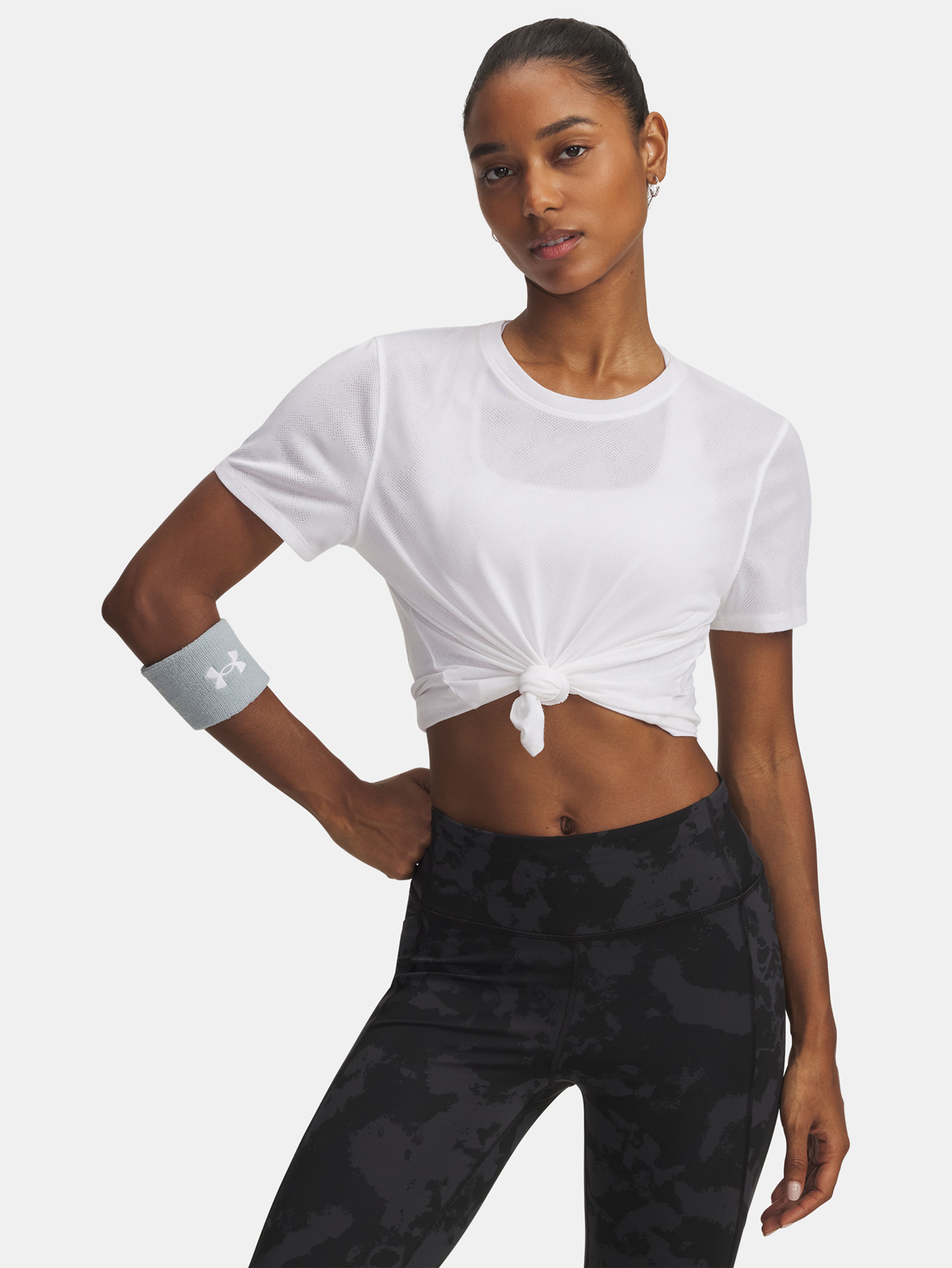 Moteriški marškinėliai Under Armour UA Launch Jacquard SS-WHT