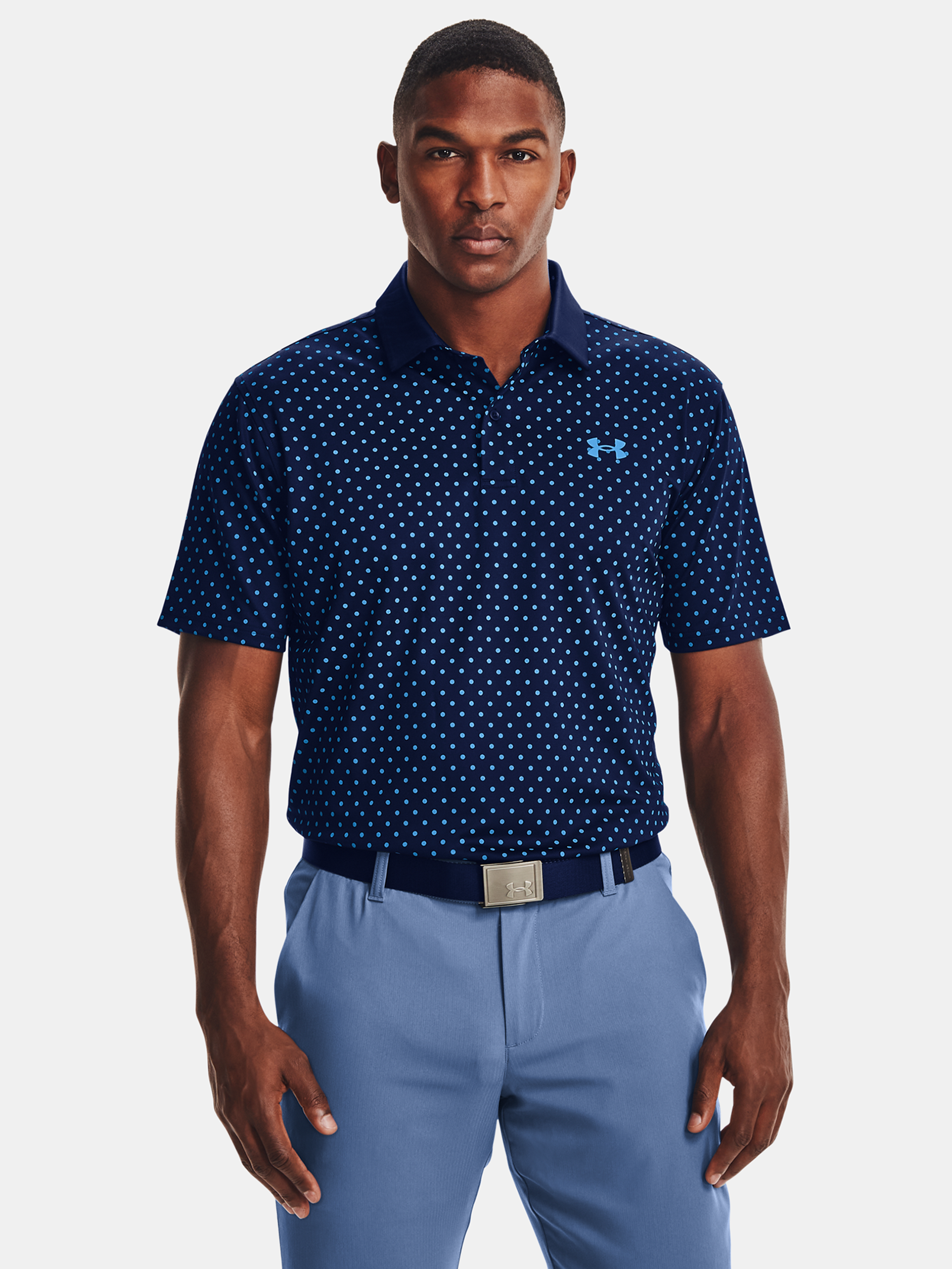 Férfi póló Under Armour UA Performance Printed Polo-NVY