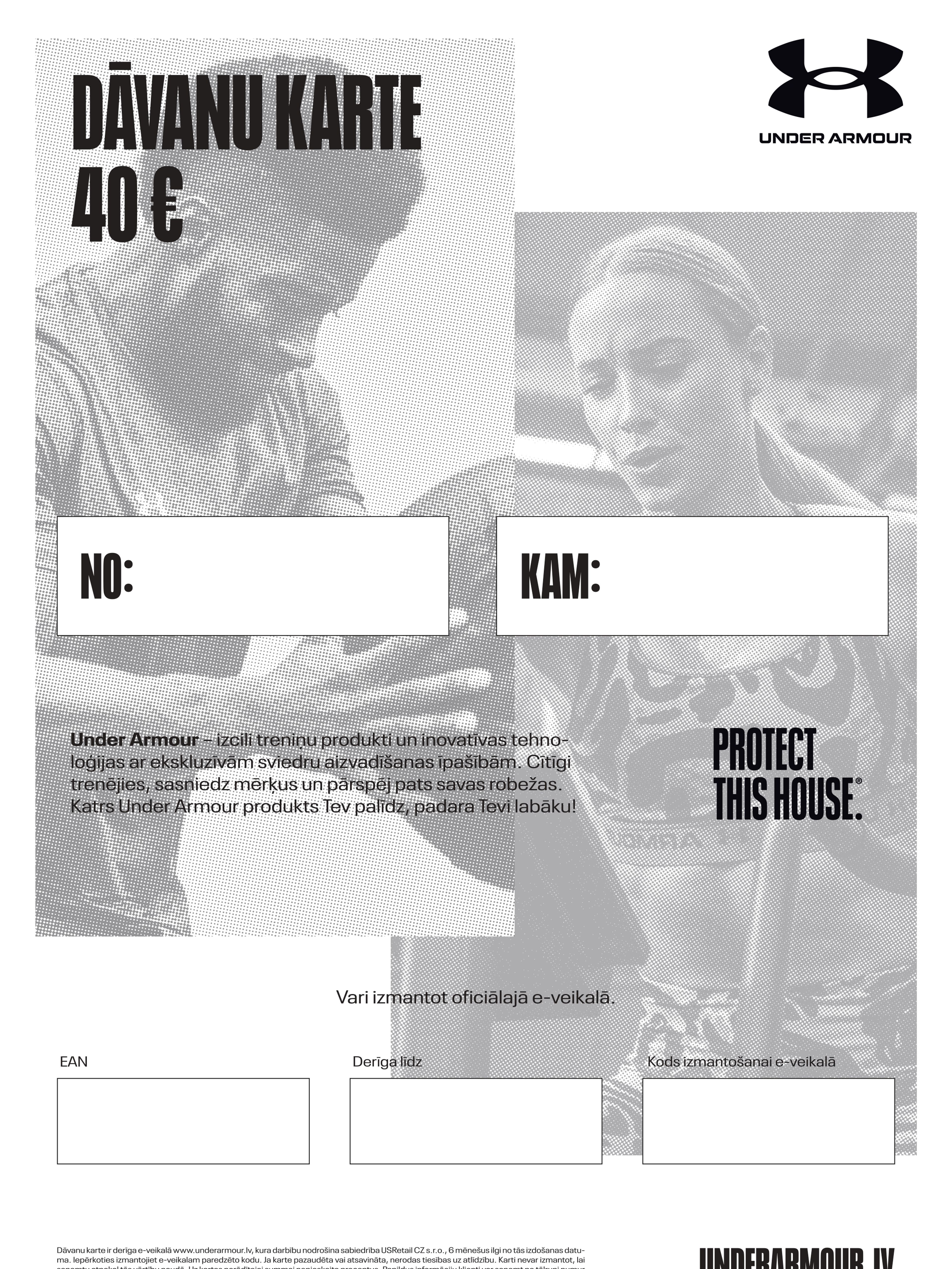Dāvanu karte Under Armour 40 €