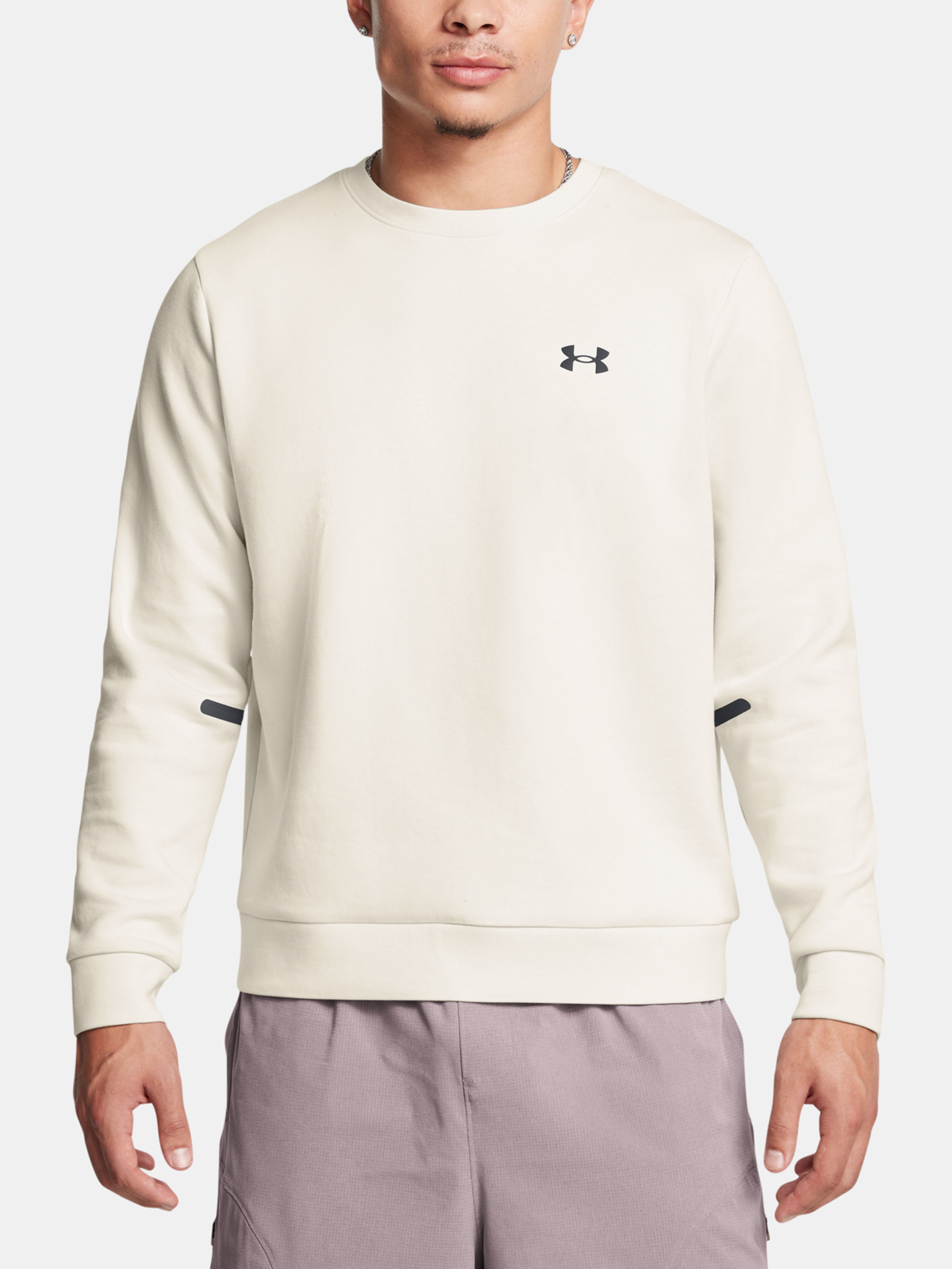 Moški pulover  Under Armour UA Unstoppable Flc Crew EU-WHT