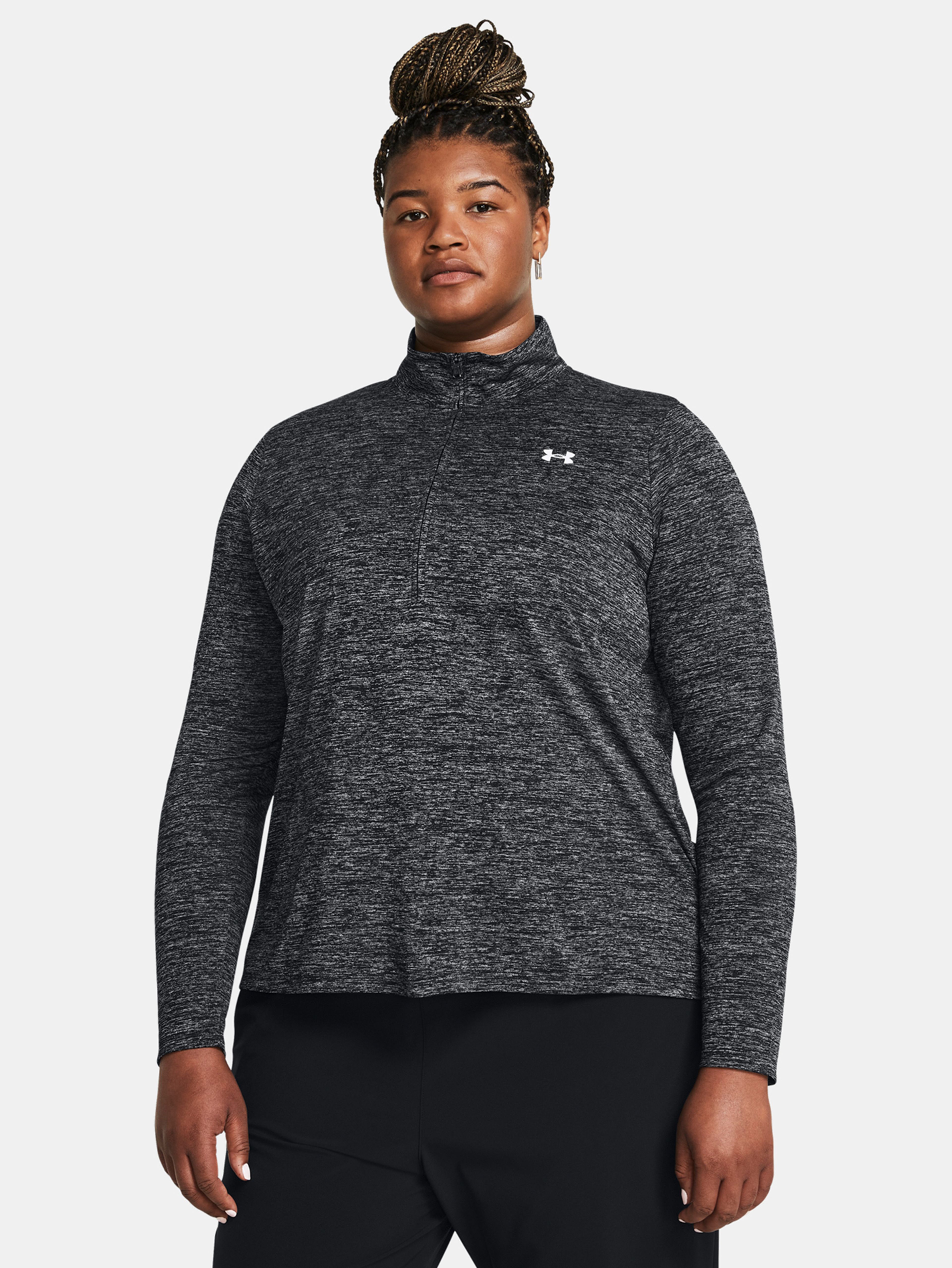 Sieviešu t-krekls Under Armour Tech 1/2 Zip - Twist&-BLK