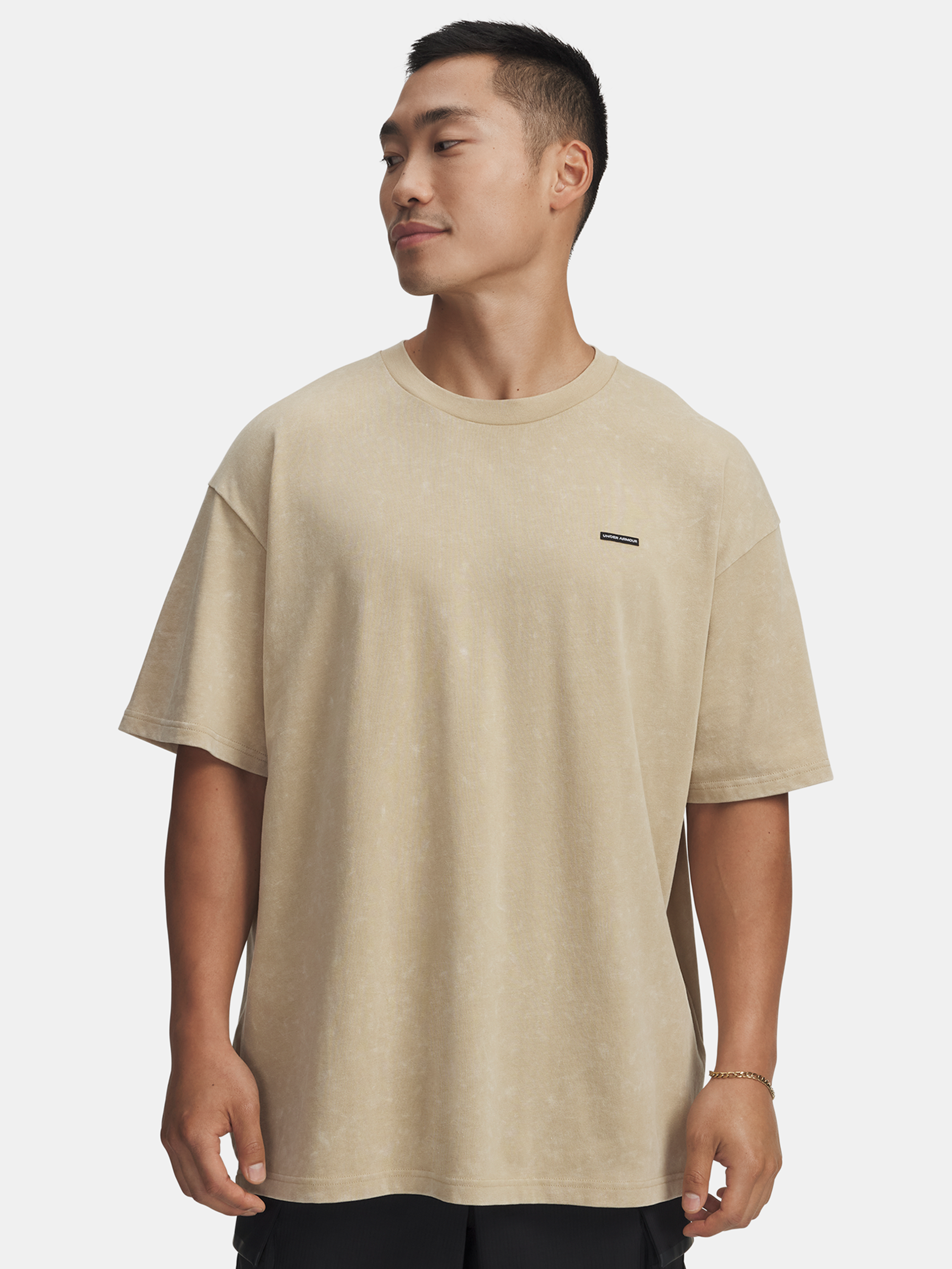 Férfi póló Under Armour UA M HW OS LOGO WASH SS-BRN