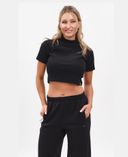 Dámske tričko Under Armour UA RIVAL RIB MOCK SS TEE-Čierna - 001