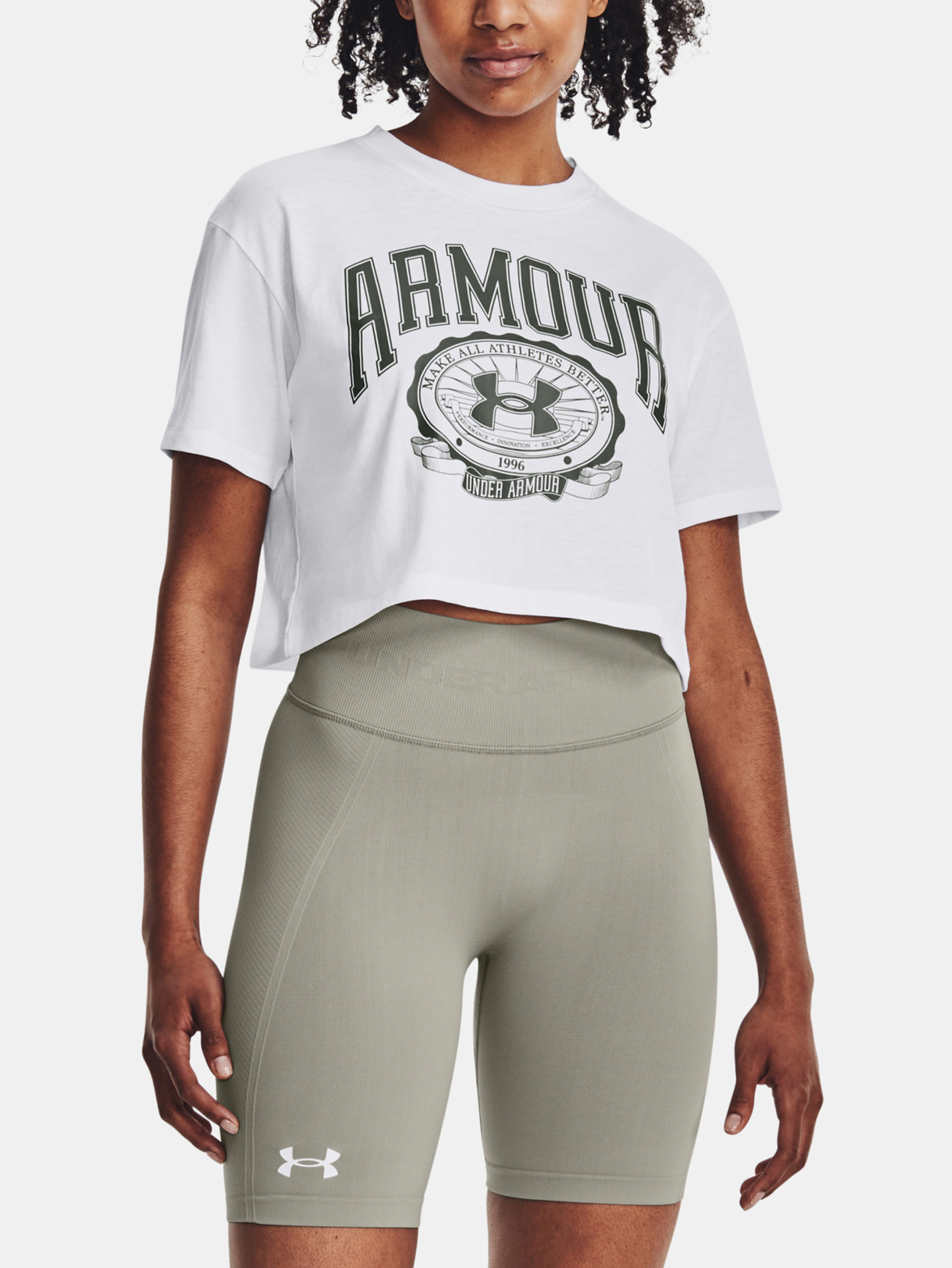 Női póló Under Armour UA COLLEGIATE CREST CROP SS