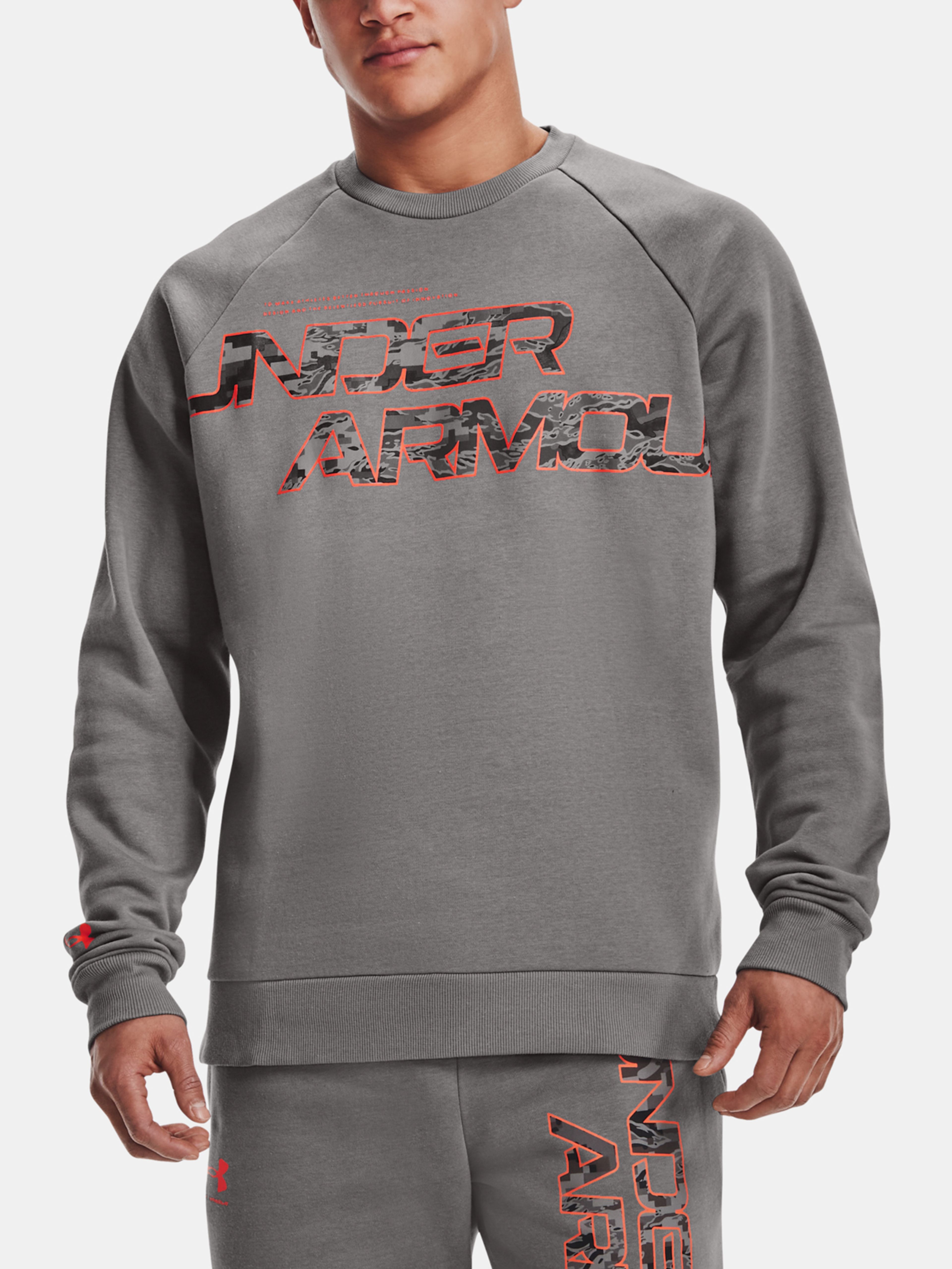 Férfi felső Under Armour UA RIVAL FLC CAMO SCRIPT CRW