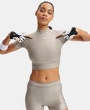 Dámske tričko Under Armour HeatGear Crop Mock SS-BRN-Hnedá - 004