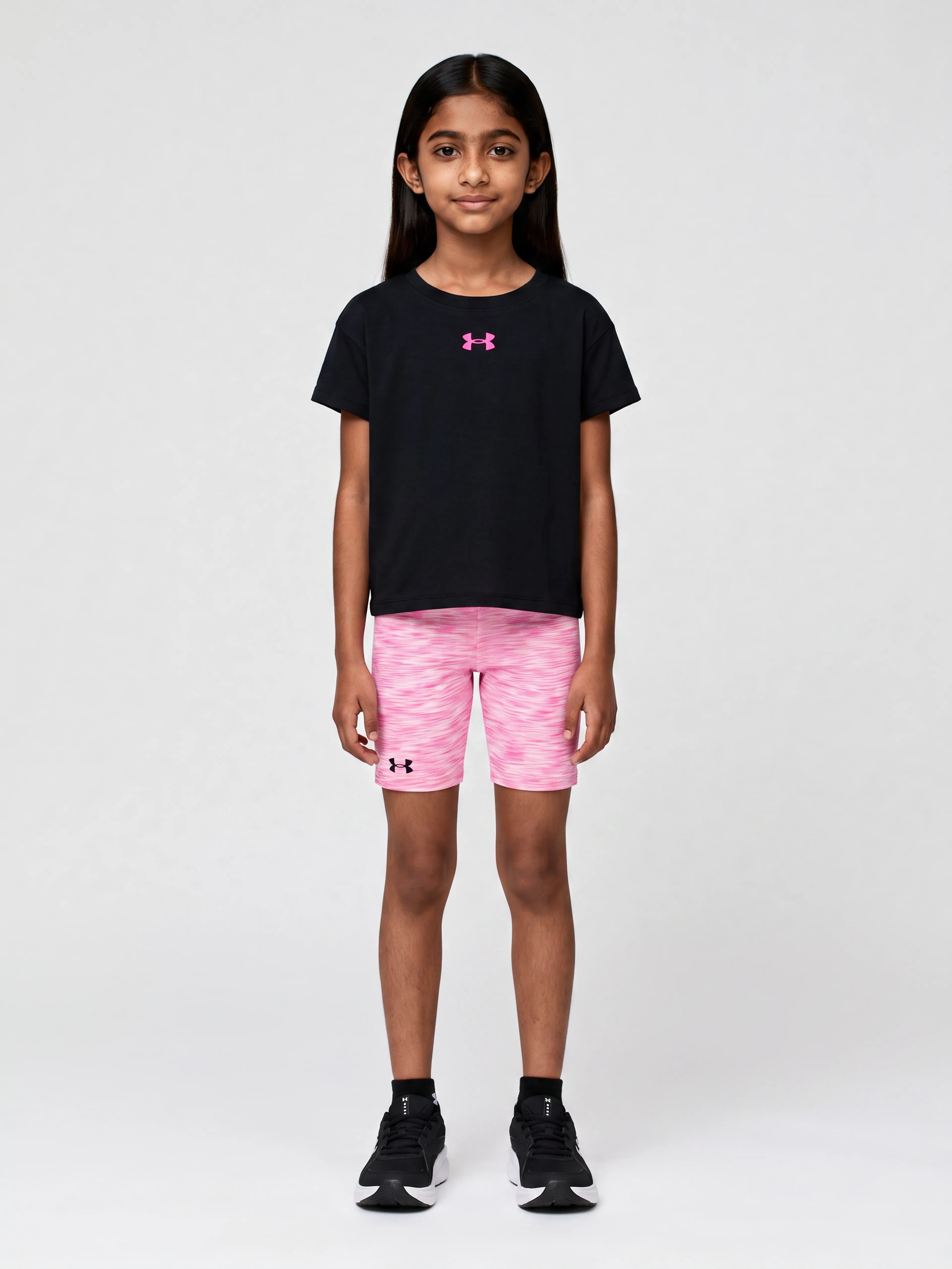 Dievčenský set Under Armour UA TWIST BIKE SHORT SET-BLK - 001