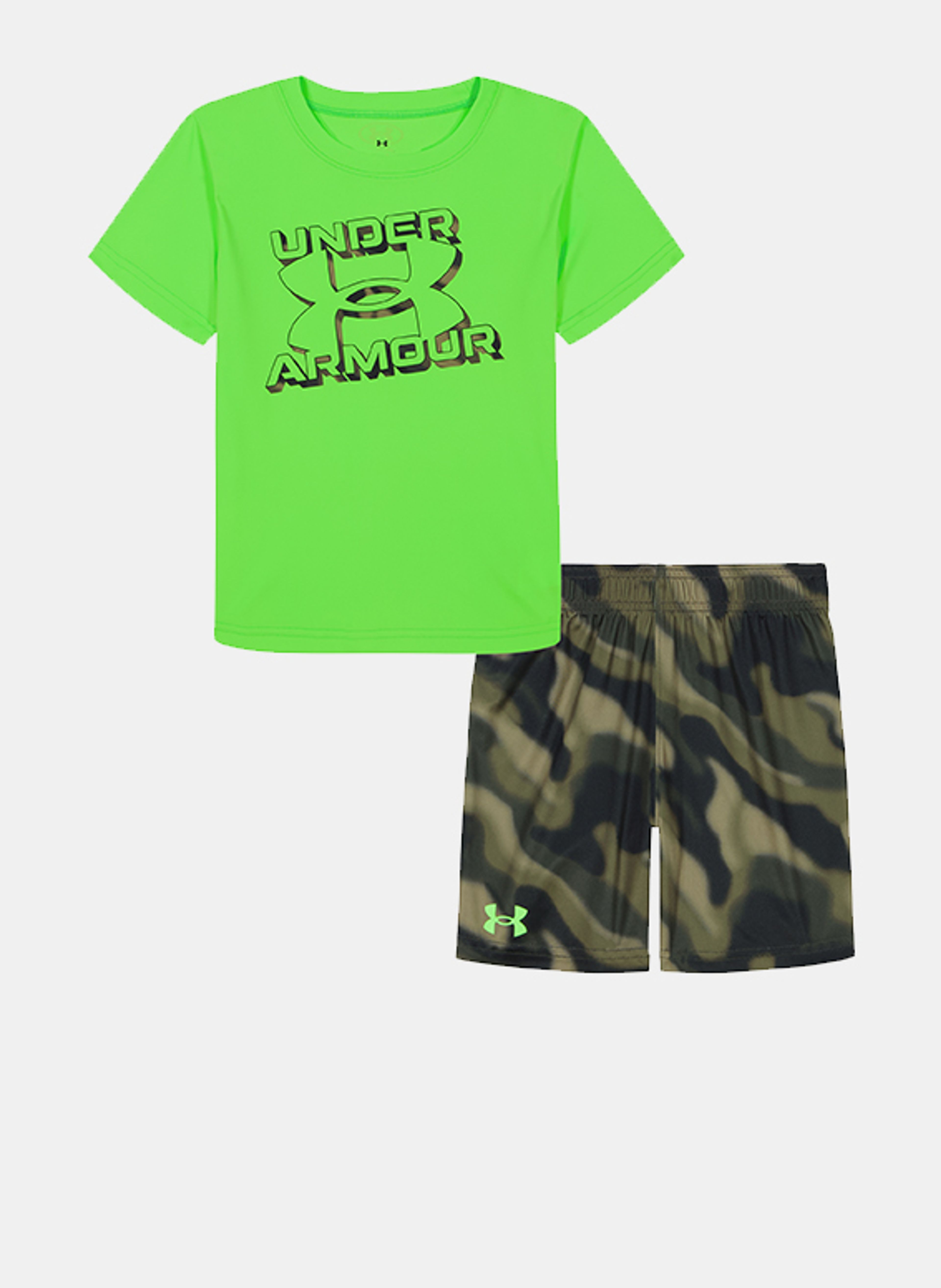 Poiste komplekt Under Armour UA TECH PRINTED SS SHORT SET-GRN - 002