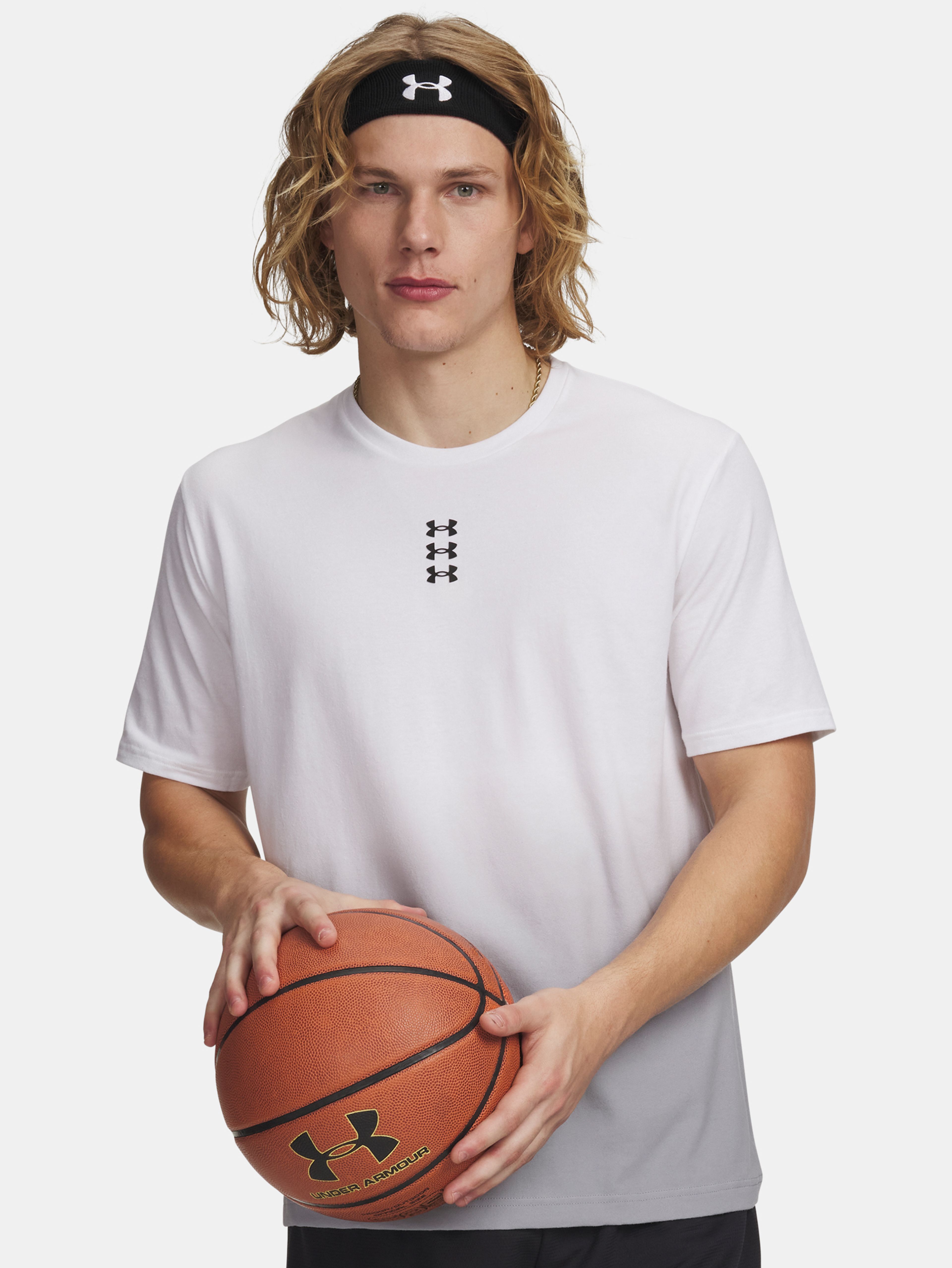 Férfi póló Under Armour UA M HOOPS TRIPLE LOGO SS