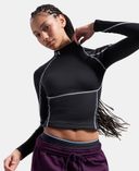Sieviešu t-krekls Under Armour UA ColdGear Elite Mock-Melna - 002