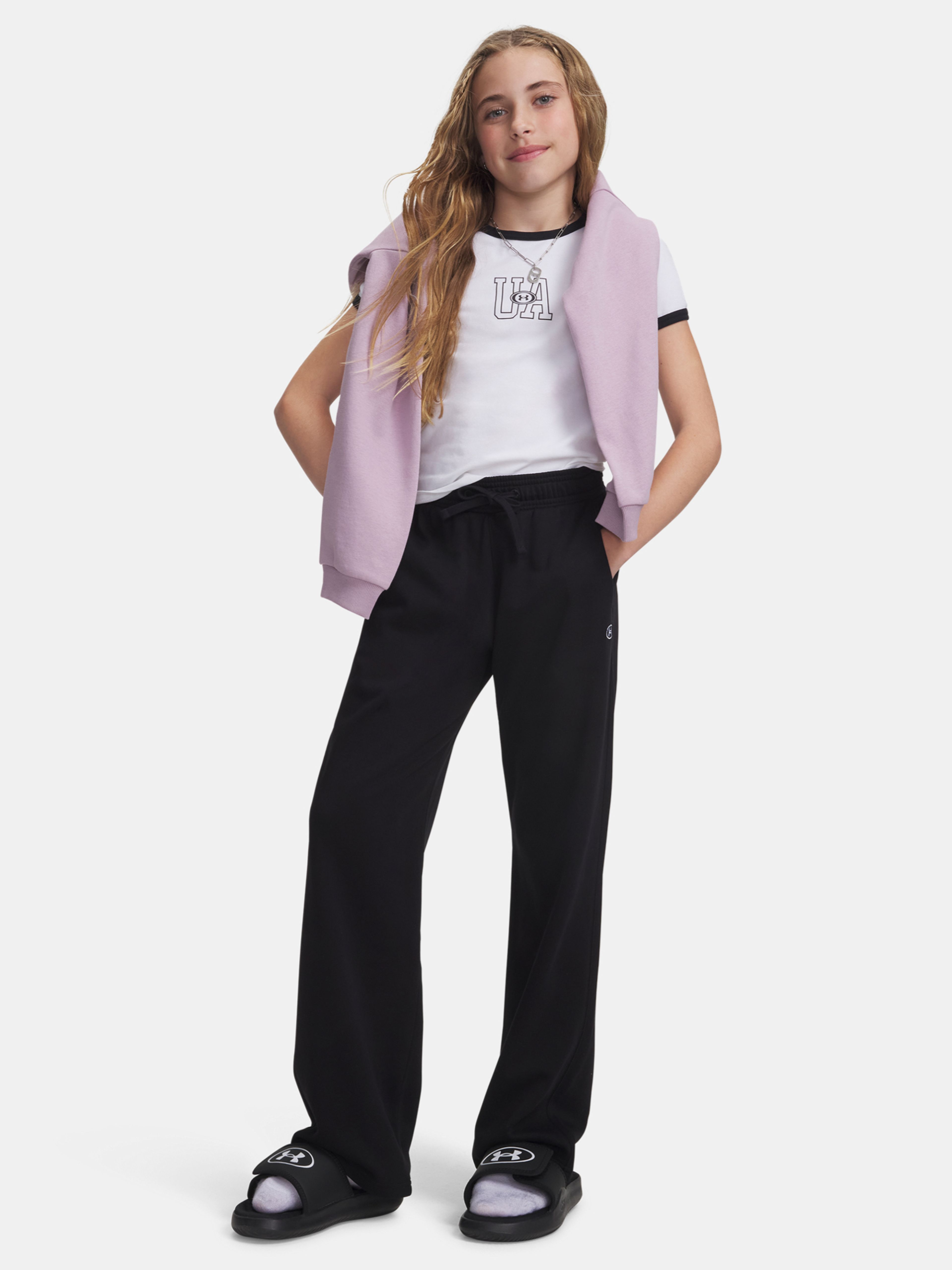 Dievčenské športové nohavice Under Armour G Rival Fleece Pant - 005