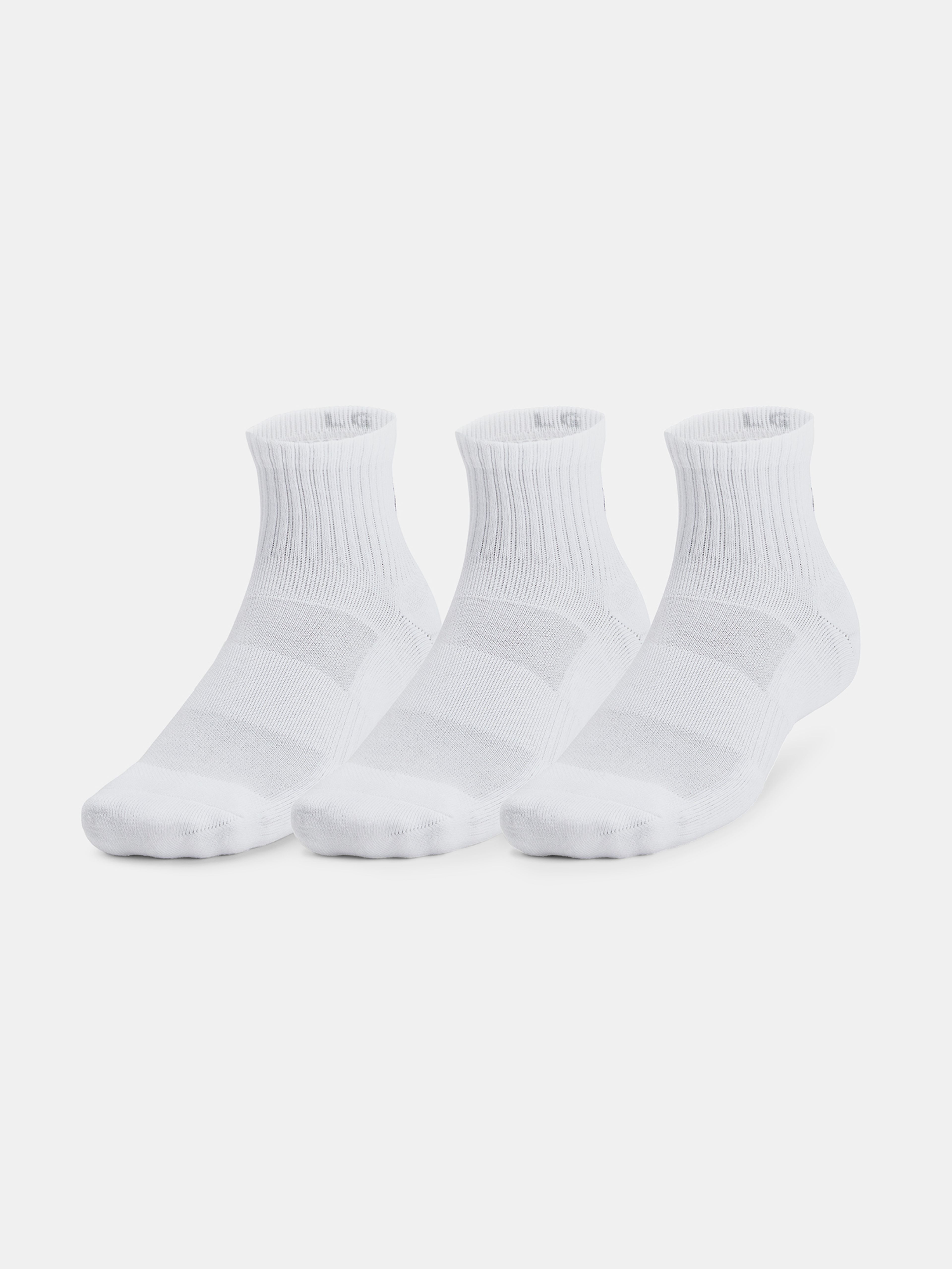 Unisex ponožky Under Armour Unisex UA TC 3pk Qtr-WHT