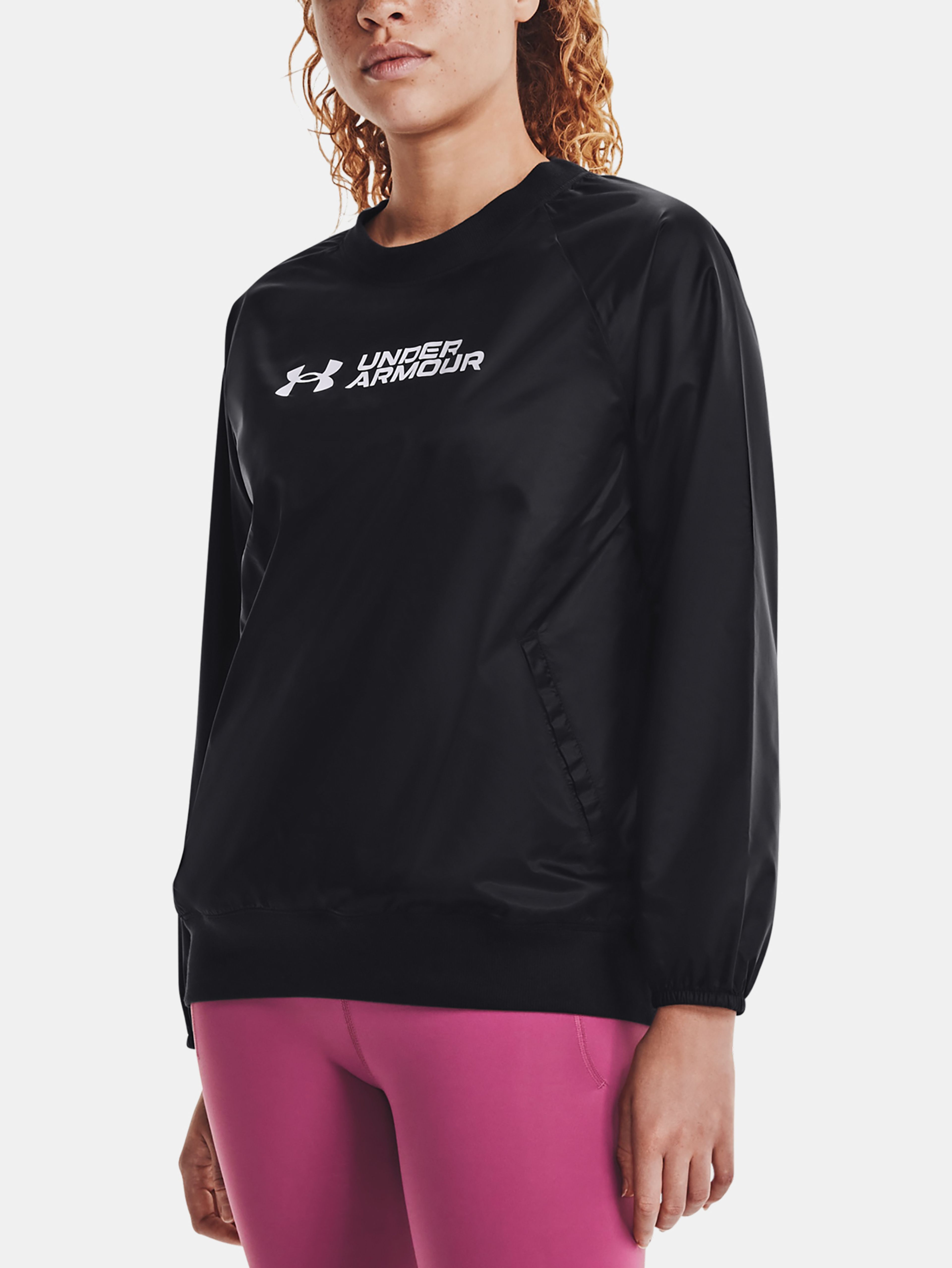 Dámska mikina Under Armour Recover Storm Woven Shine Crew
