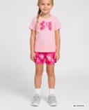 Lány szett Under Armour UA PRINTED BIKE SHORT SET-Rózsaszínű - 001