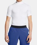 Pánské tričko Under Armour UA HG Armour Comp Mock SS-Bílá - 002